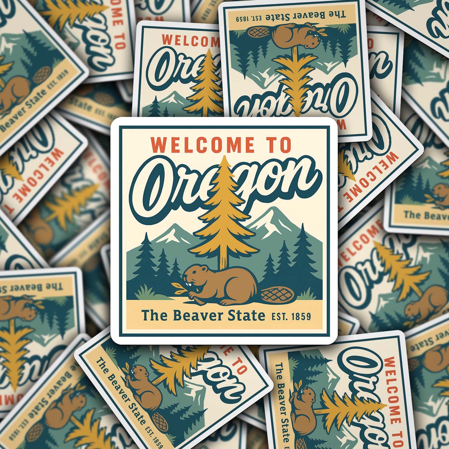 Welcome to Oregon Vinyl Sticker – Vintage State Travel Decal
