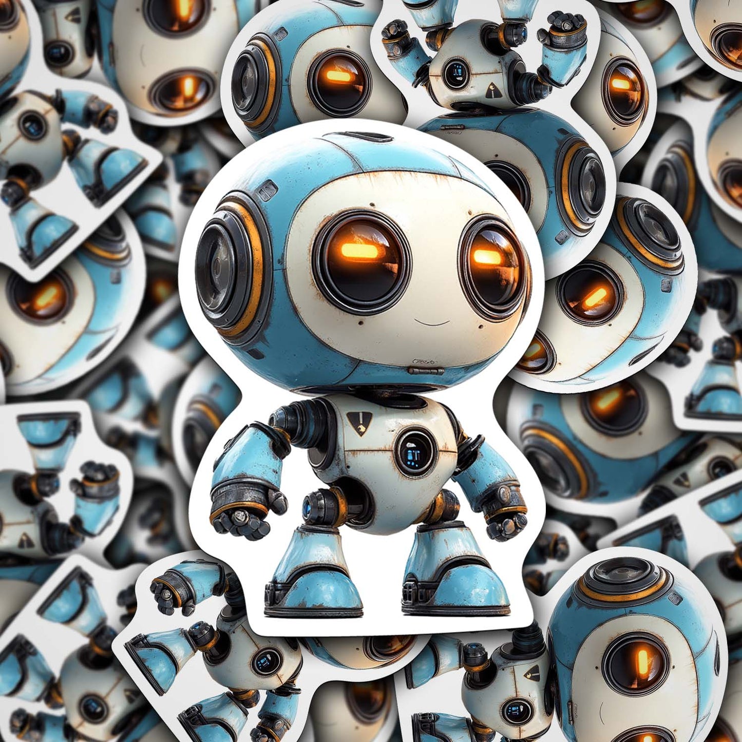 Cute Cartoon Robot Sticker – Durable Weatherproof Vinyl for All Surfaces