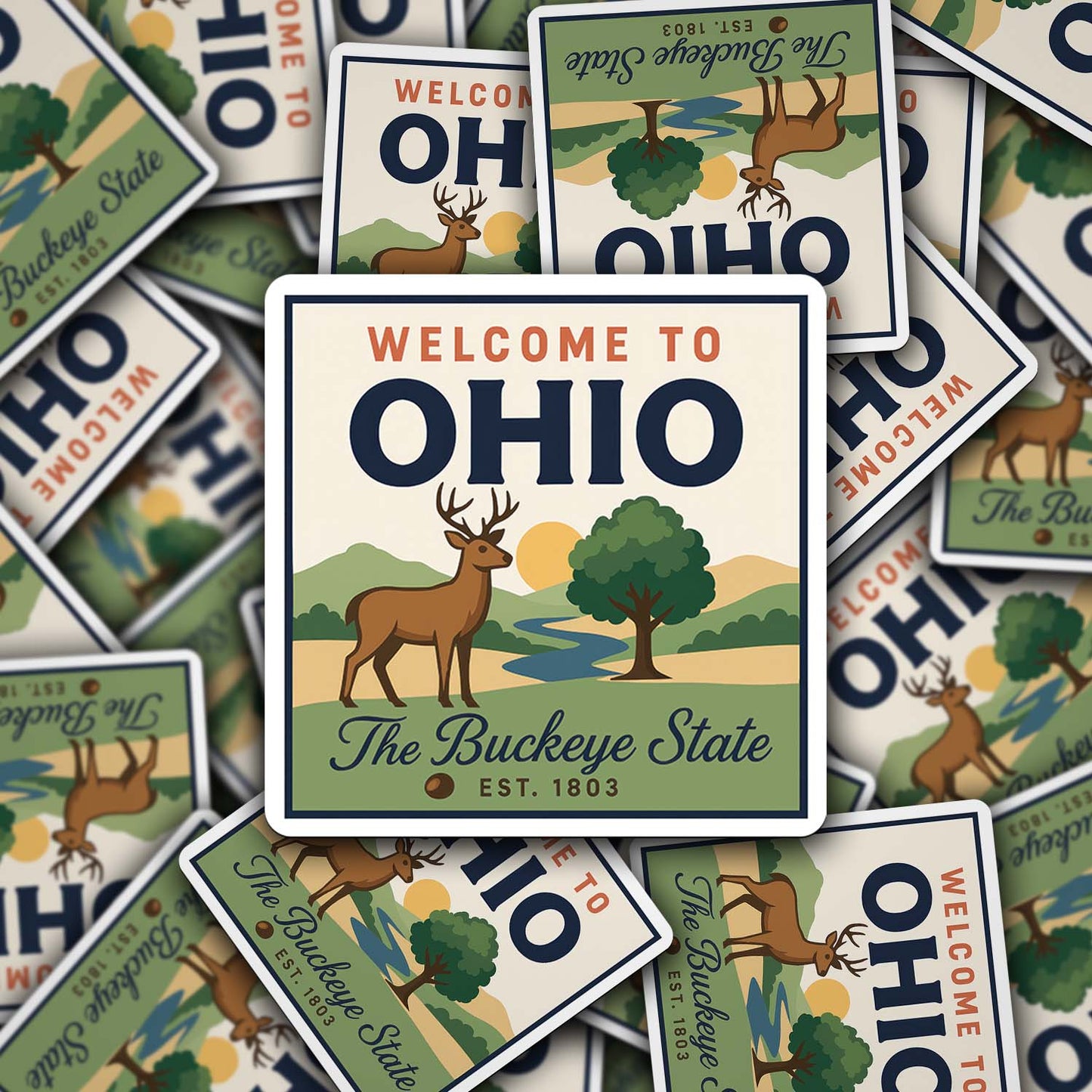 Welcome to Ohio Vinyl Sticker – Vintage State Travel Decal