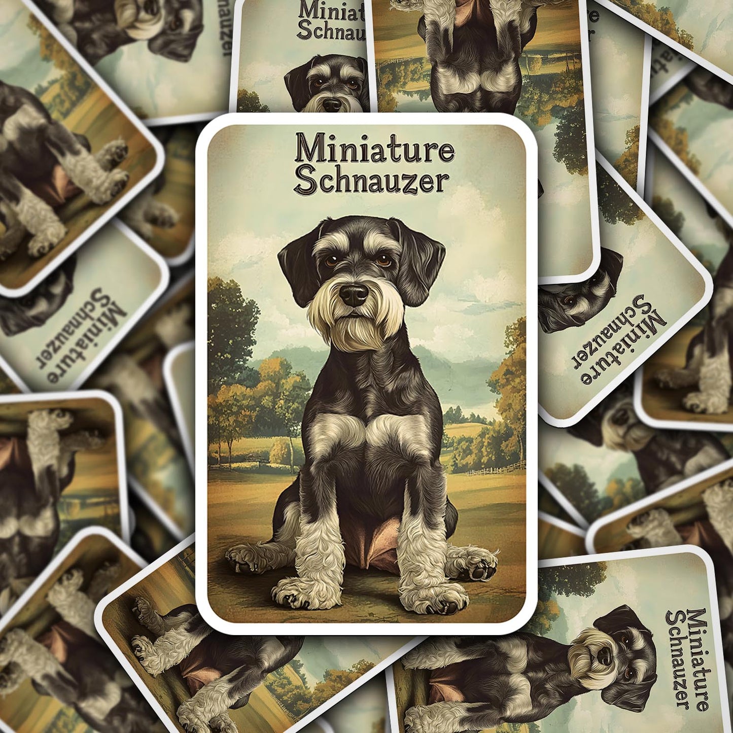 Vintage Miniature Schnauzer Sticker – Durable Vinyl Sticker