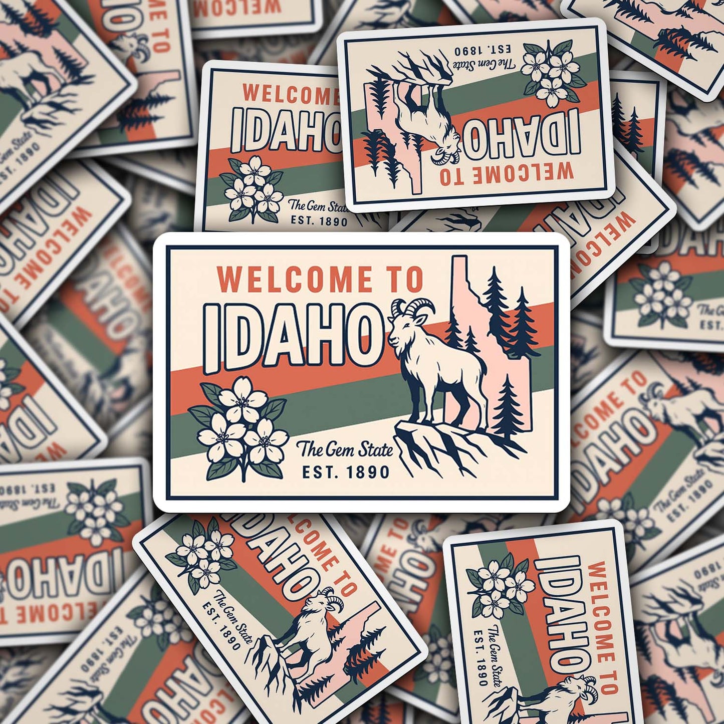 Welcome to Idaho Vinyl Sticker – Vintage State Travel Decal