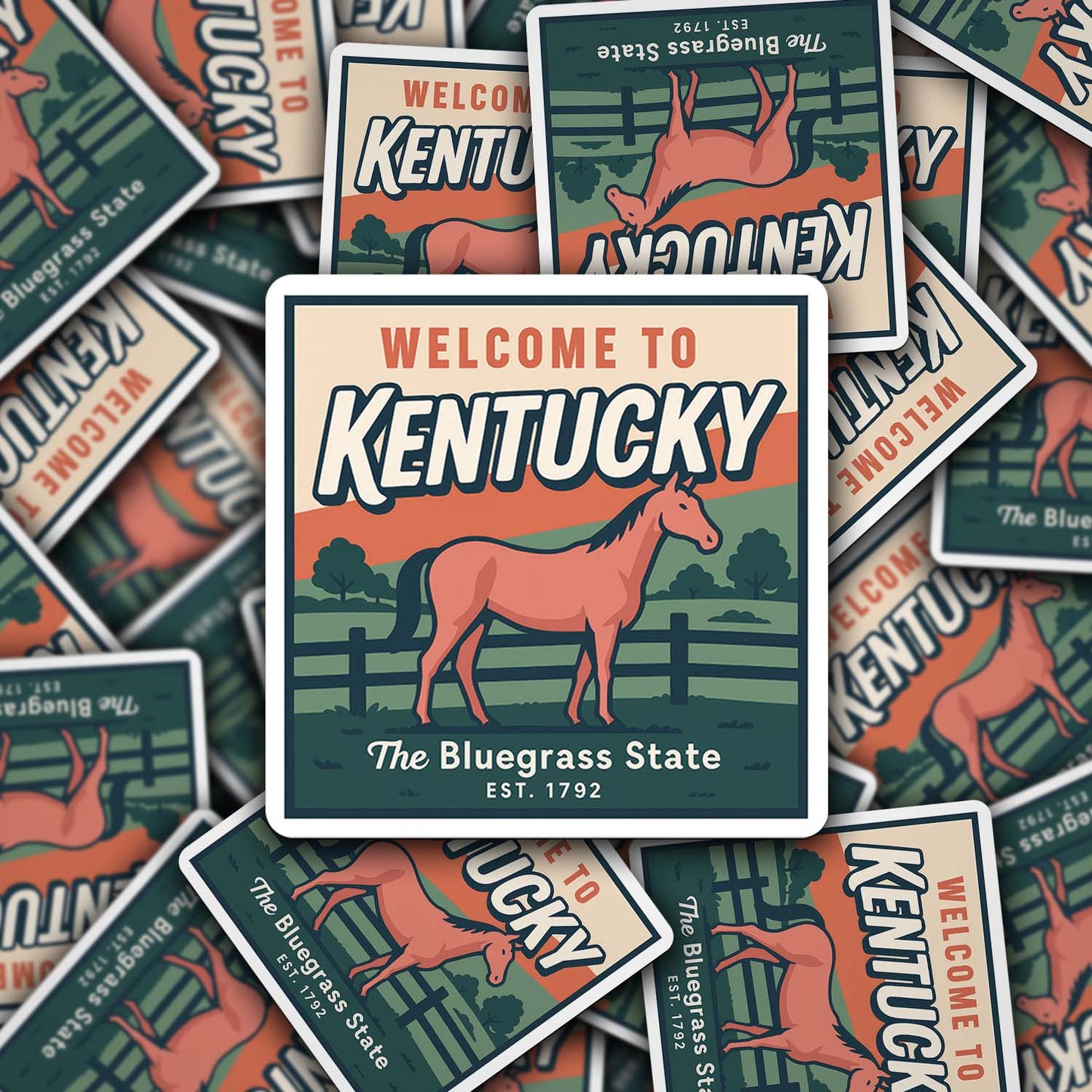 Welcome to Kentucky Vinyl Sticker – Vintage State Travel Decal