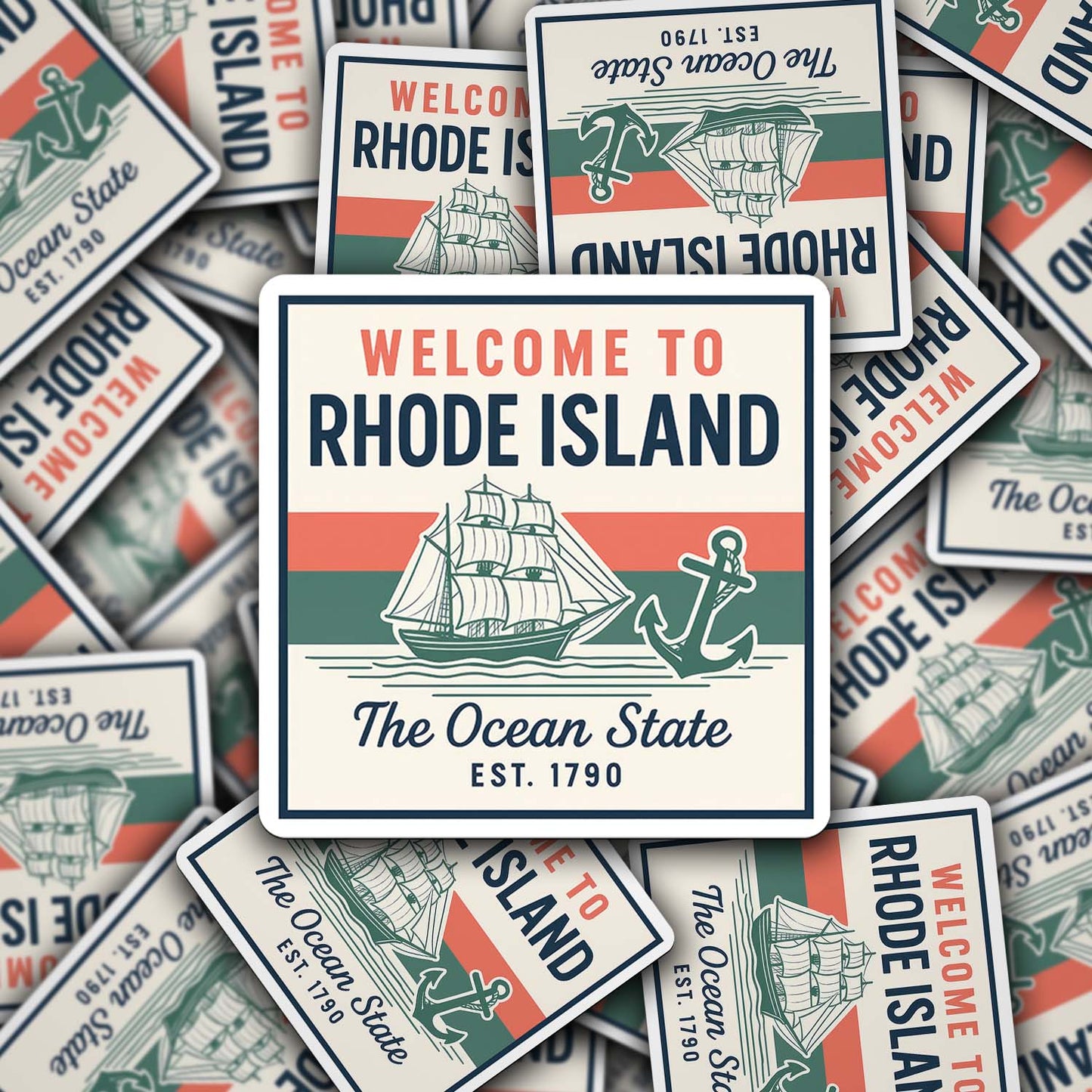 Welcome to Rhode Island Vinyl Sticker – Vintage State Travel Decal