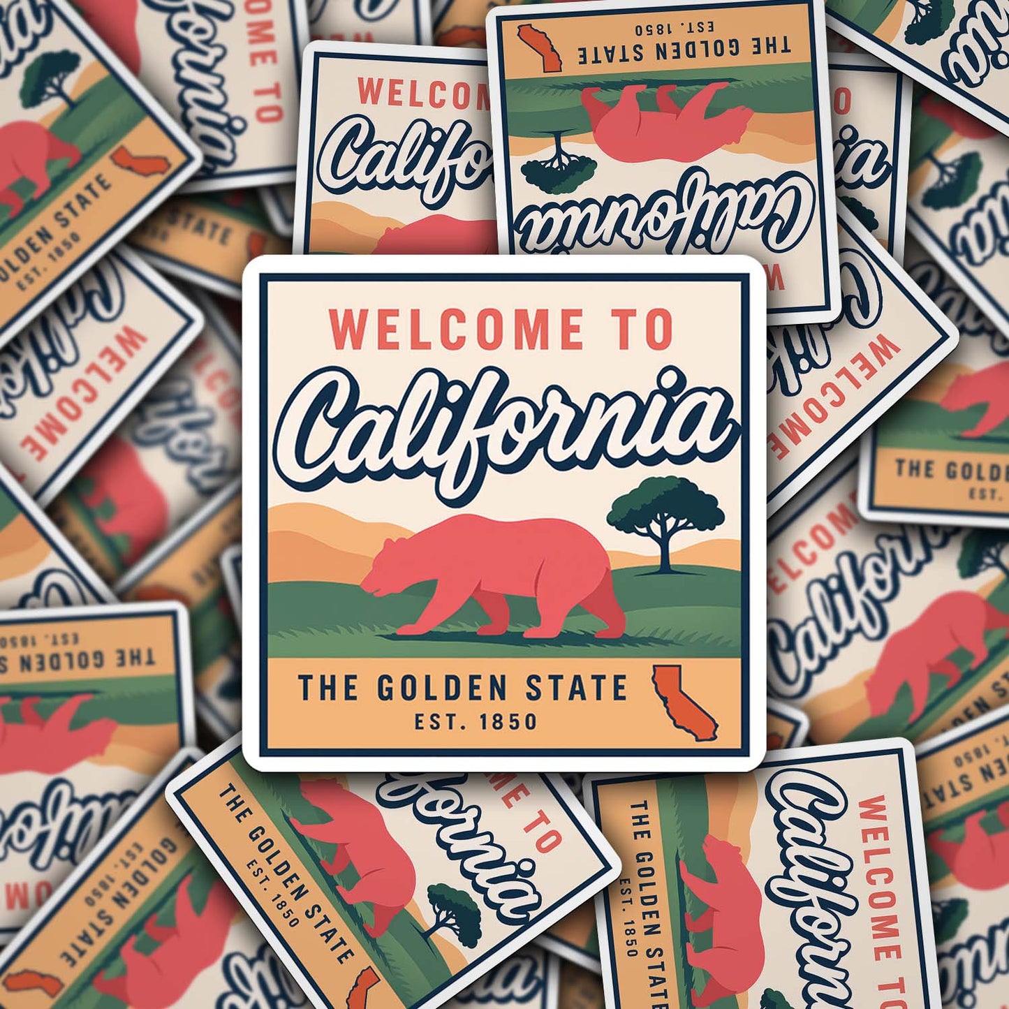 Welcome to California Vinyl Sticker – Vintage State Travel Decal