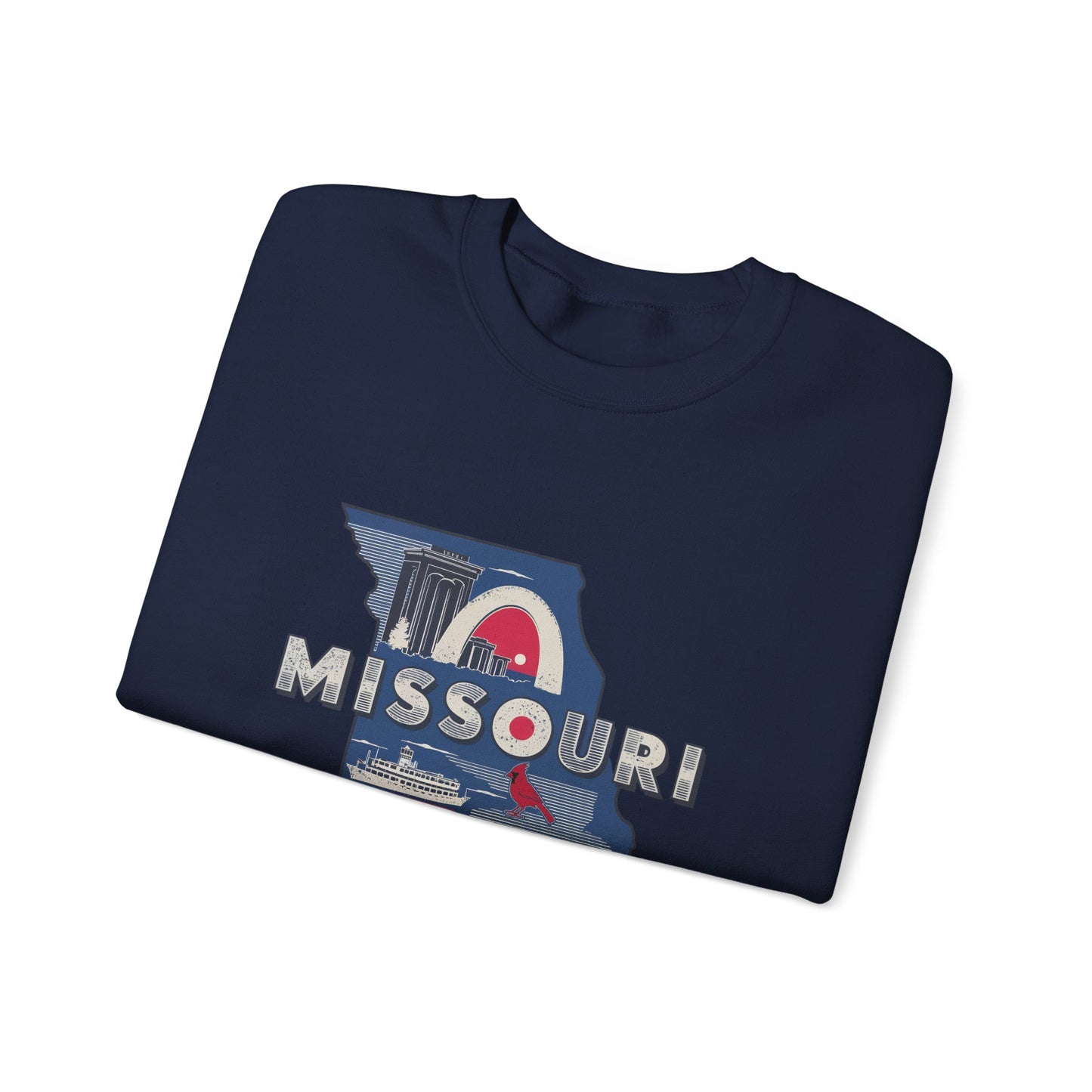 Missouri State Map Retro Arch Crewneck Sweatshirt