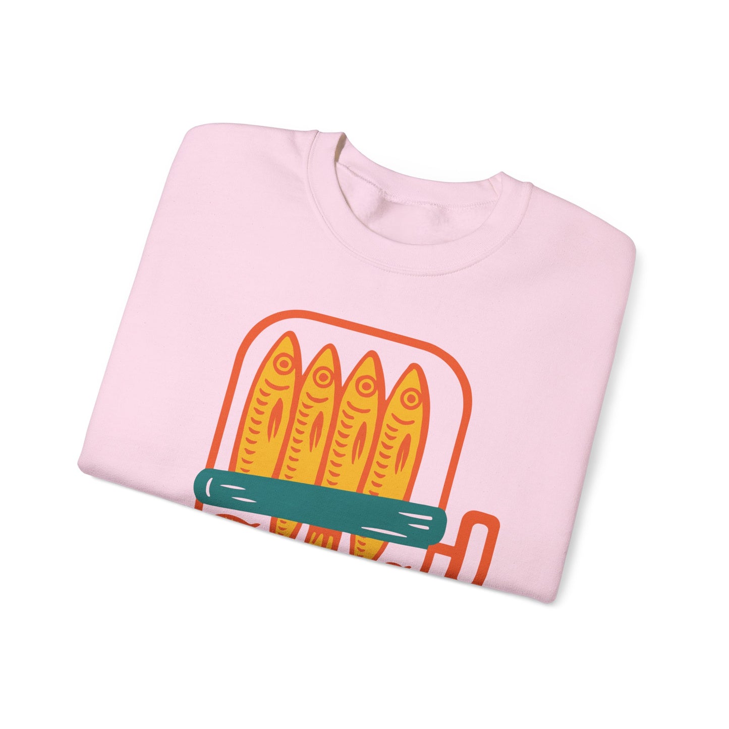 Sardine Can Illustration Sweatshirt | Retro Fish Graphic Crewneck