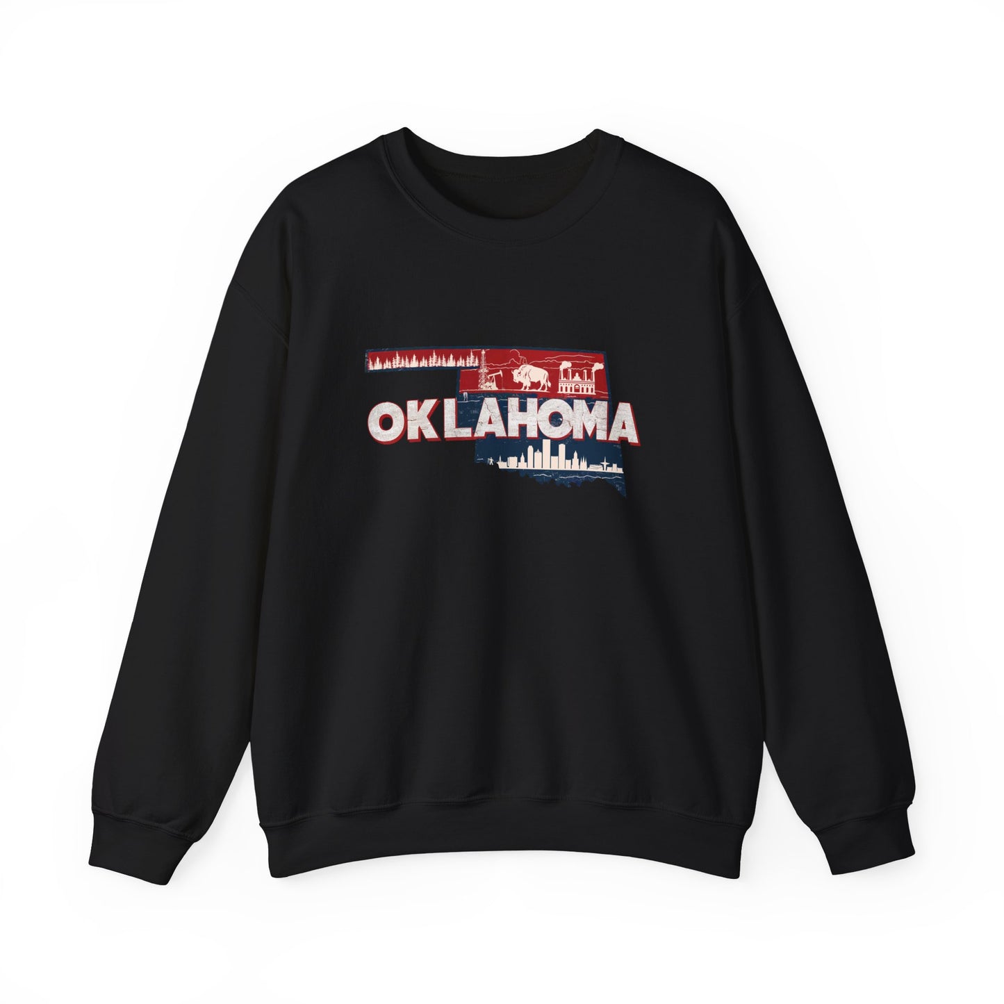 Oklahoma State Shape Skyline Crewneck Sweatshirt
