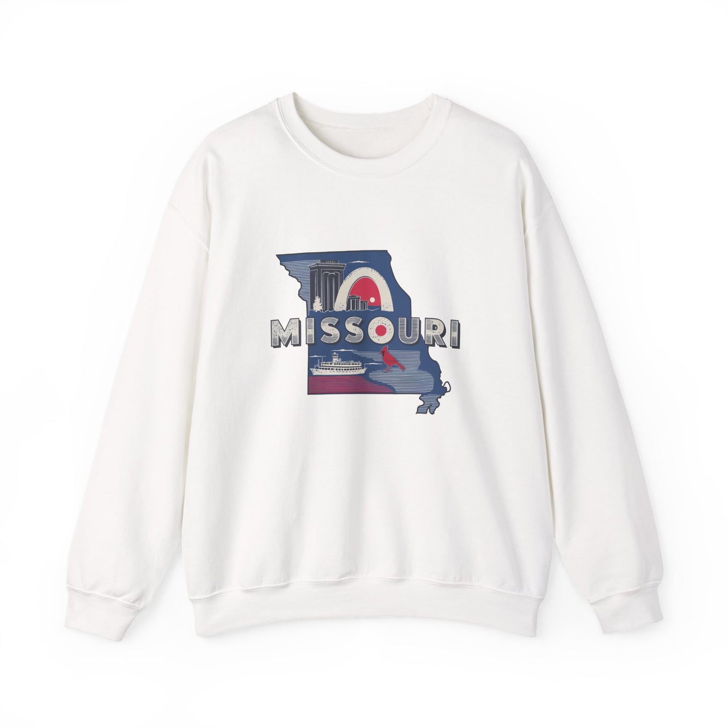 Missouri State Map Retro Arch Crewneck Sweatshirt