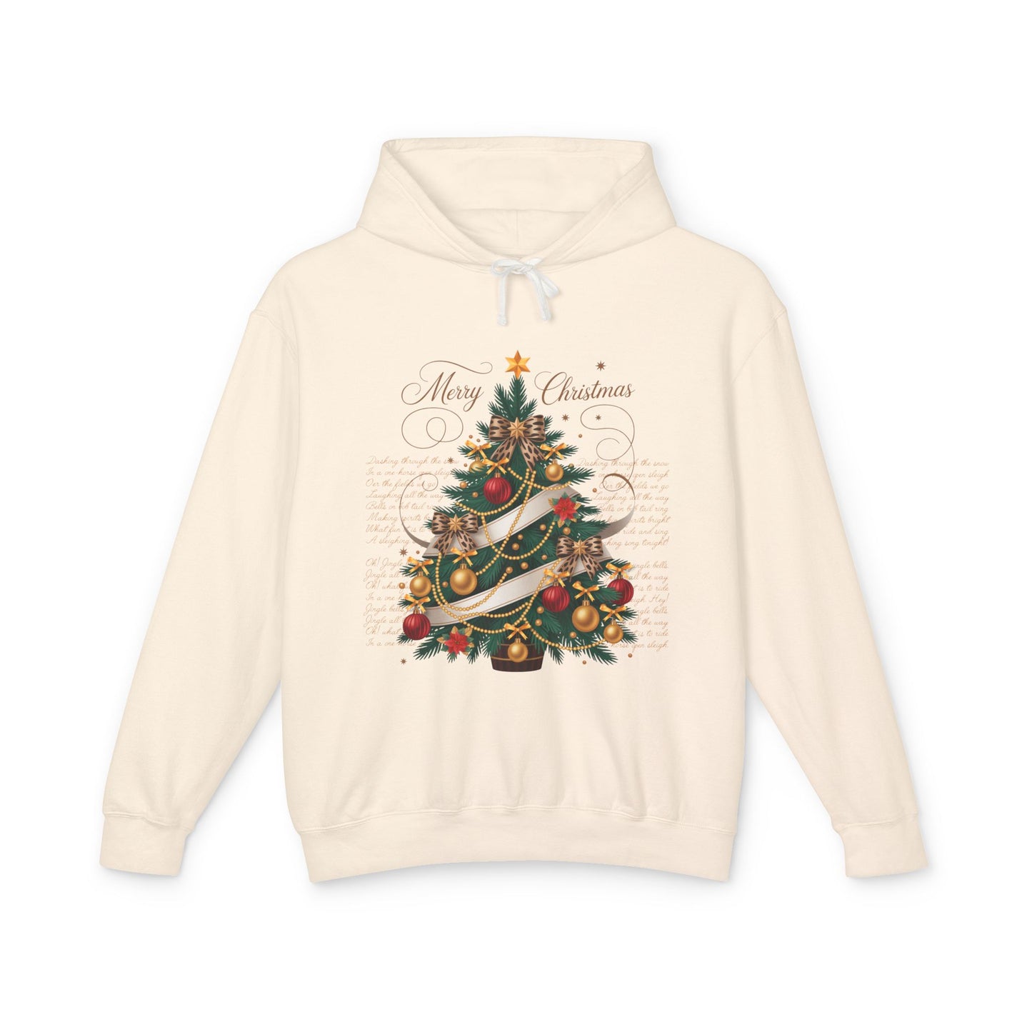 Merry Christmas Unisex Lightweight Hooded Sweatshirt