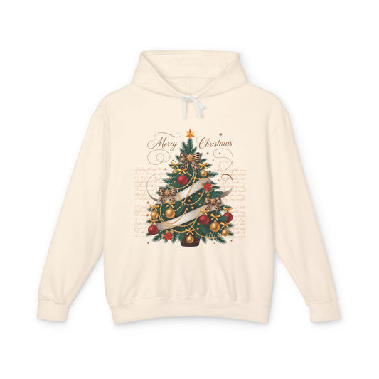 Merry Christmas Unisex Lightweight Hooded Sweatshirt