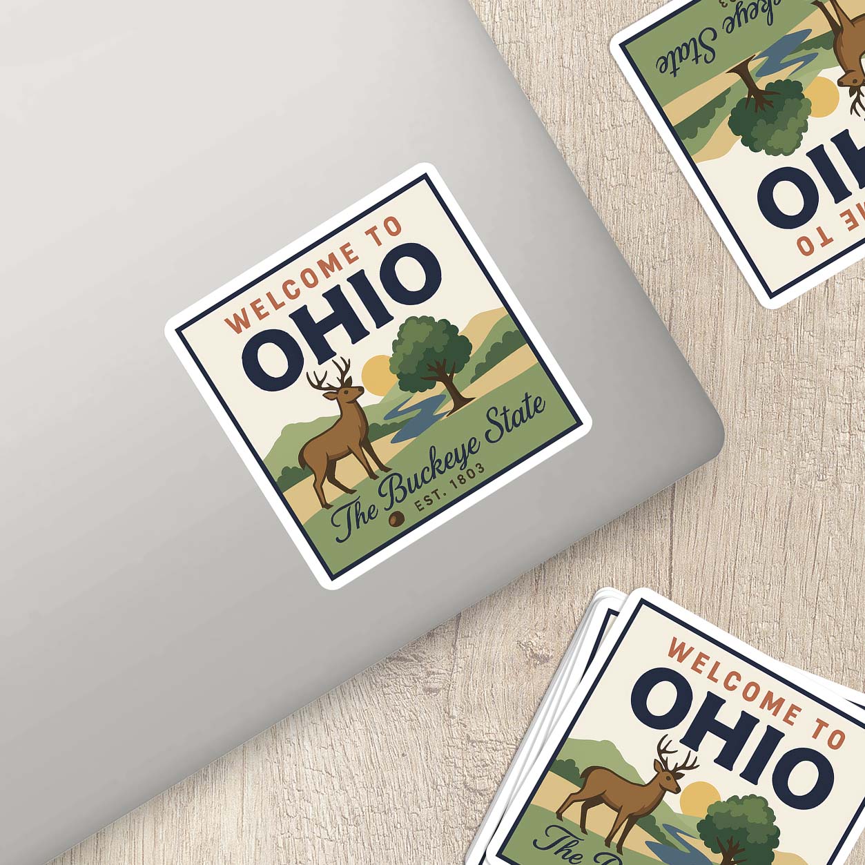 Welcome to Ohio Vinyl Sticker – Vintage State Travel Decal