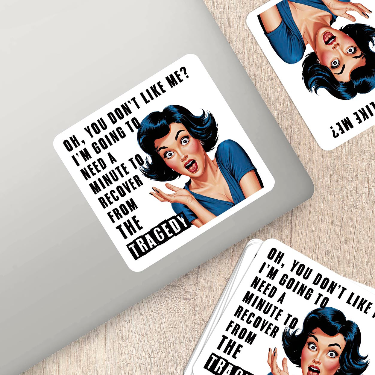 Sarcastic Pinup Girl Sticker – Weatherproof Vinyl for Laptops & Water Bottles
