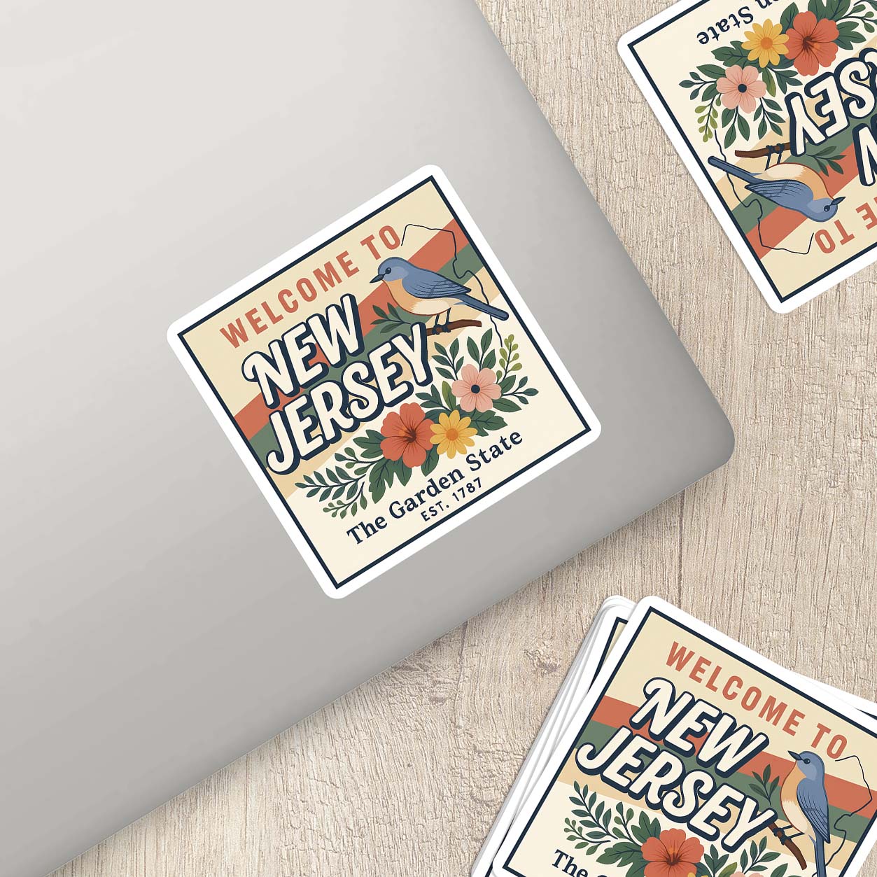 Welcome to New Jersey Vinyl Sticker – Vintage State Travel Decal