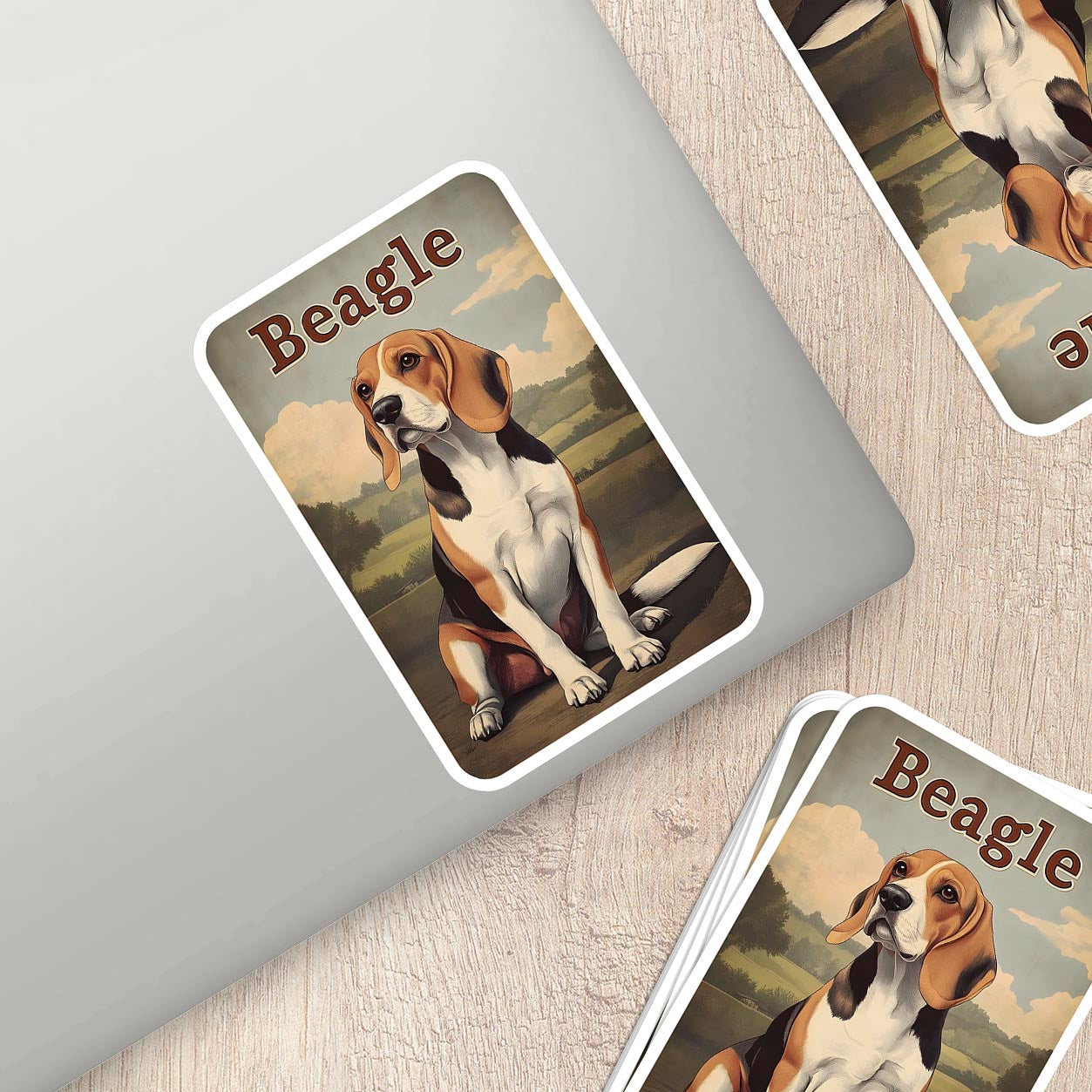 Vintage Beagle Sticker – Durable Vinyl Sticker