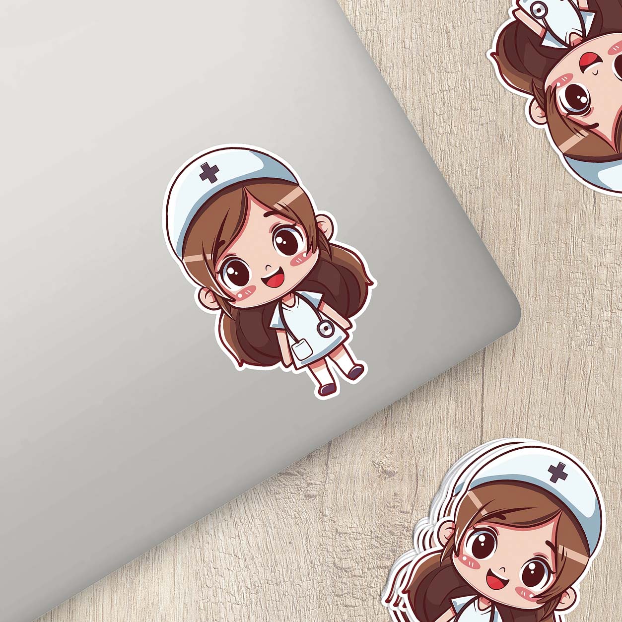 Cute Nurse Sticker – Weatherproof Vinyl for Water Bottles, Laptops & More