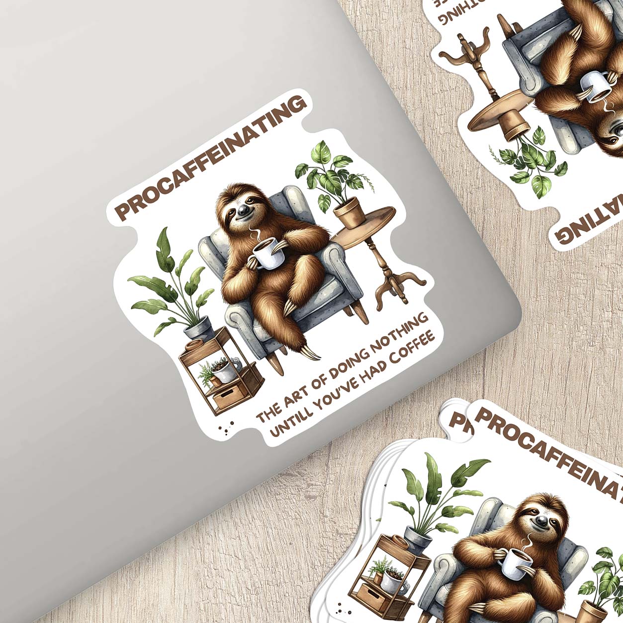 Sloths with Quotes Sticker – Cute Weatherproof Vinyl for Laptops, Cups & More