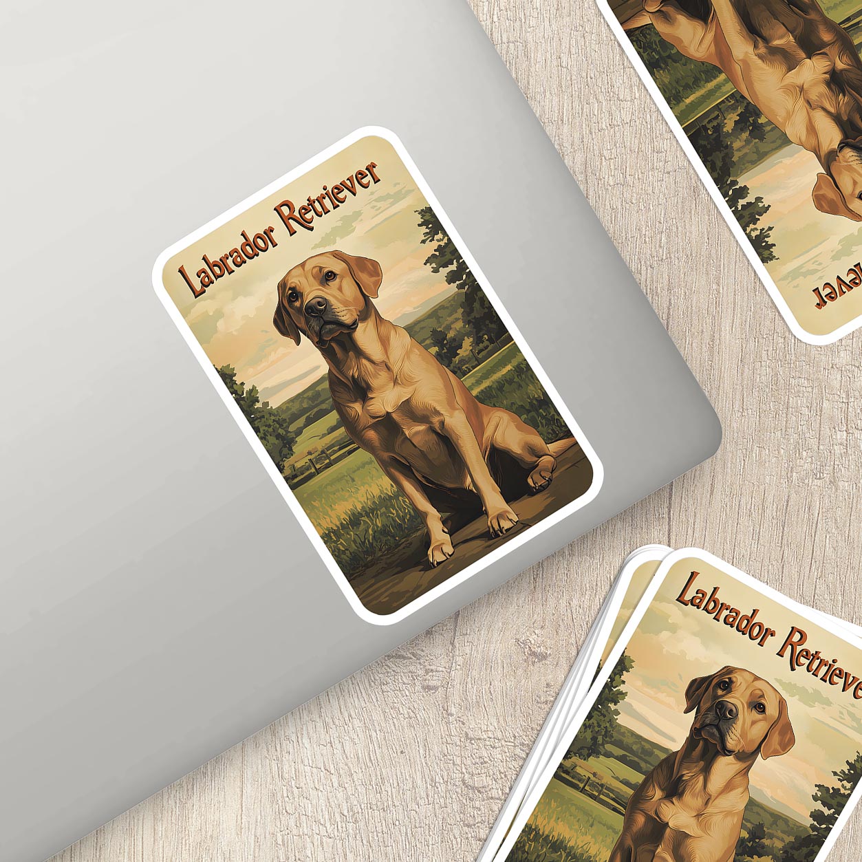 Vintage Labrador Retriever Sticker – Durable Vinyl Sticker