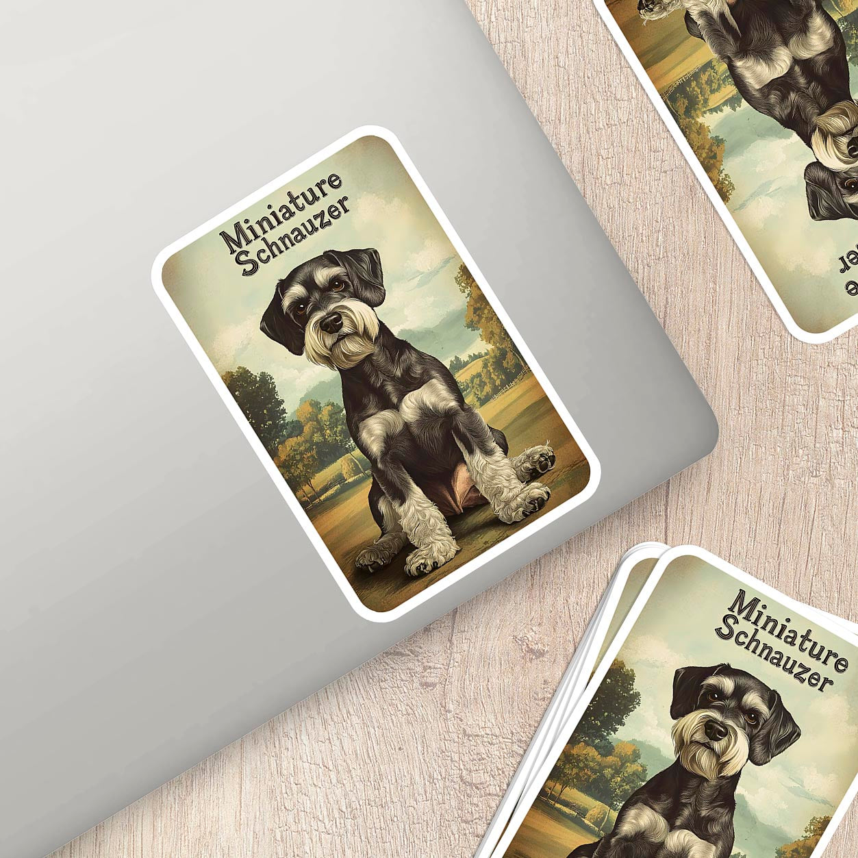 Vintage Miniature Schnauzer Sticker – Durable Vinyl Sticker