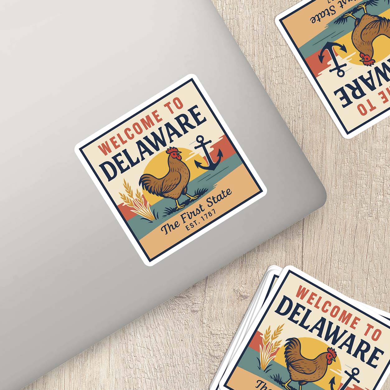 Welcome to Delaware Vinyl Sticker – Vintage State Travel Decal