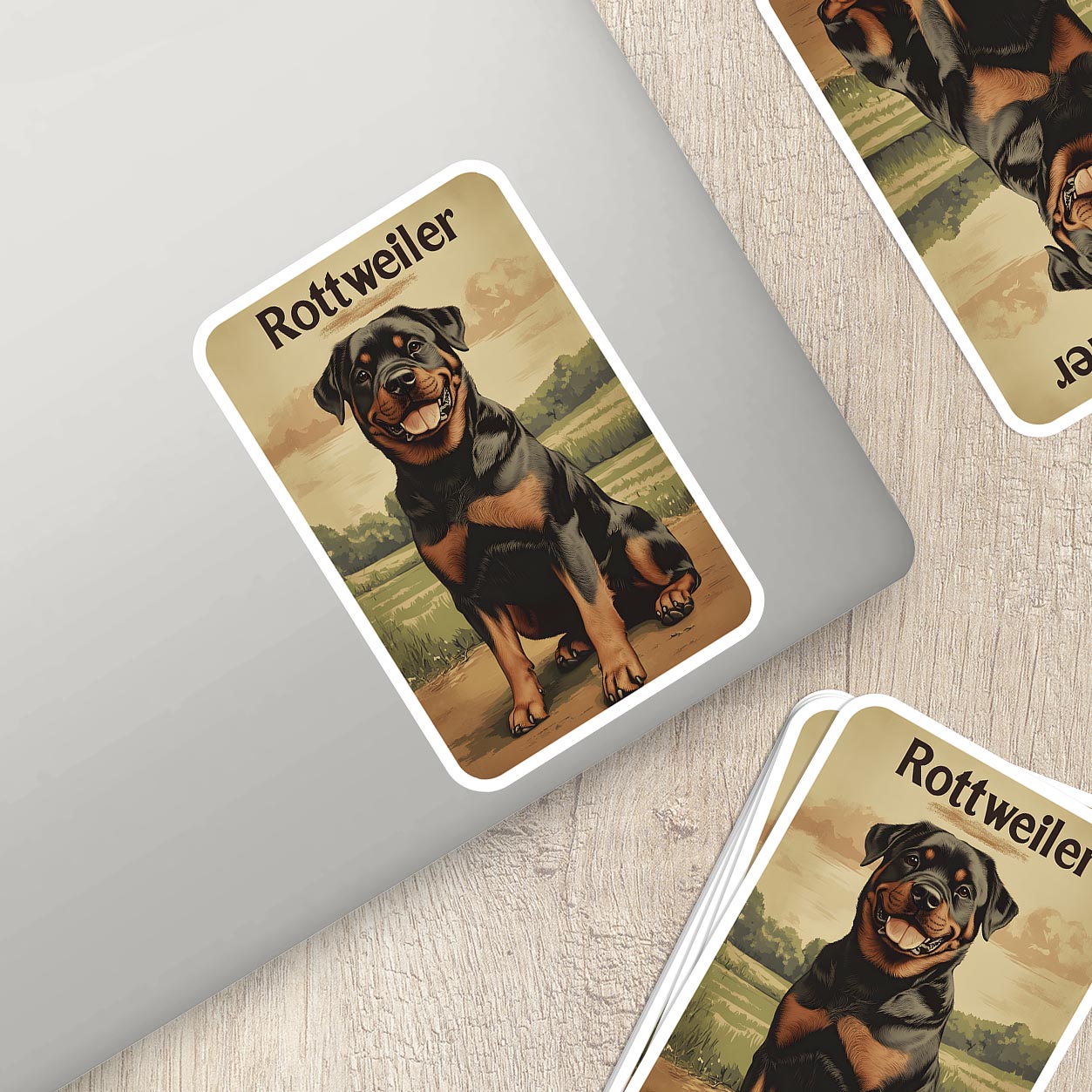 Vintage Rottweiler Sticker – Durable Vinyl Sticker