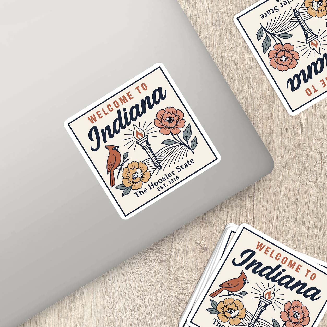 Welcome to Indiana Vinyl Sticker – Vintage State Travel Decal