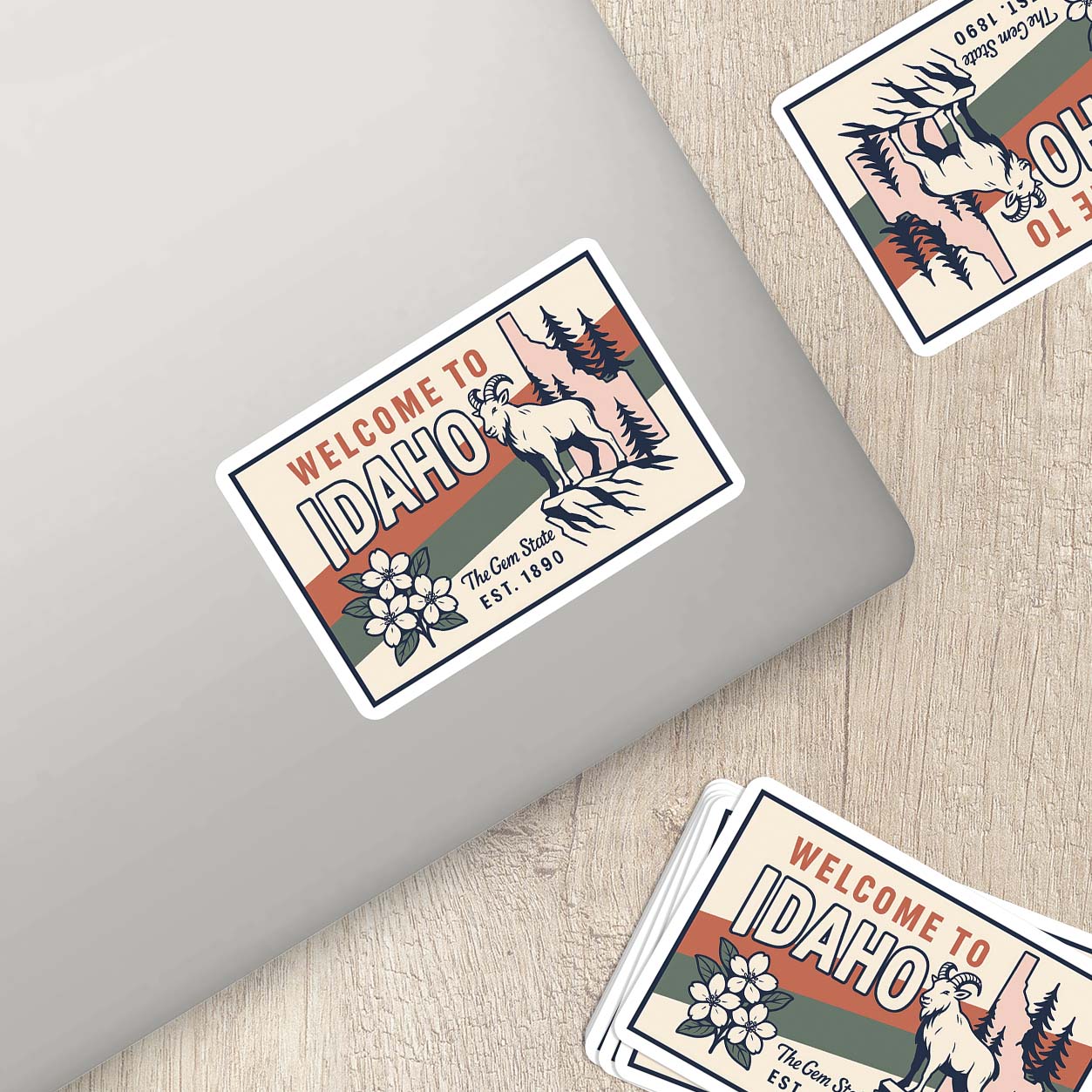 Welcome to Idaho Vinyl Sticker – Vintage State Travel Decal