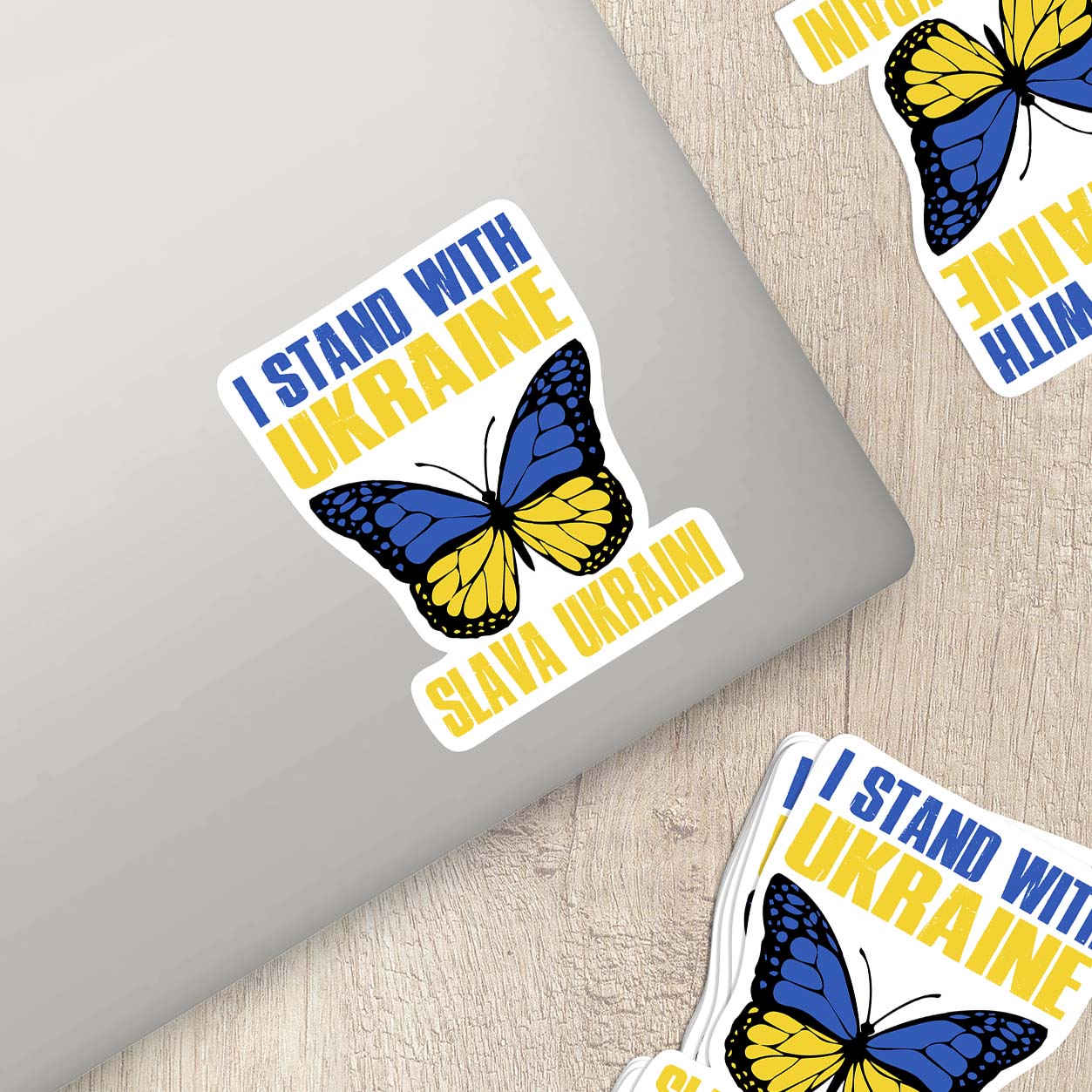 I Stand with Ukraine – Butterfly Vinyl Sticker | Slava Ukraini!