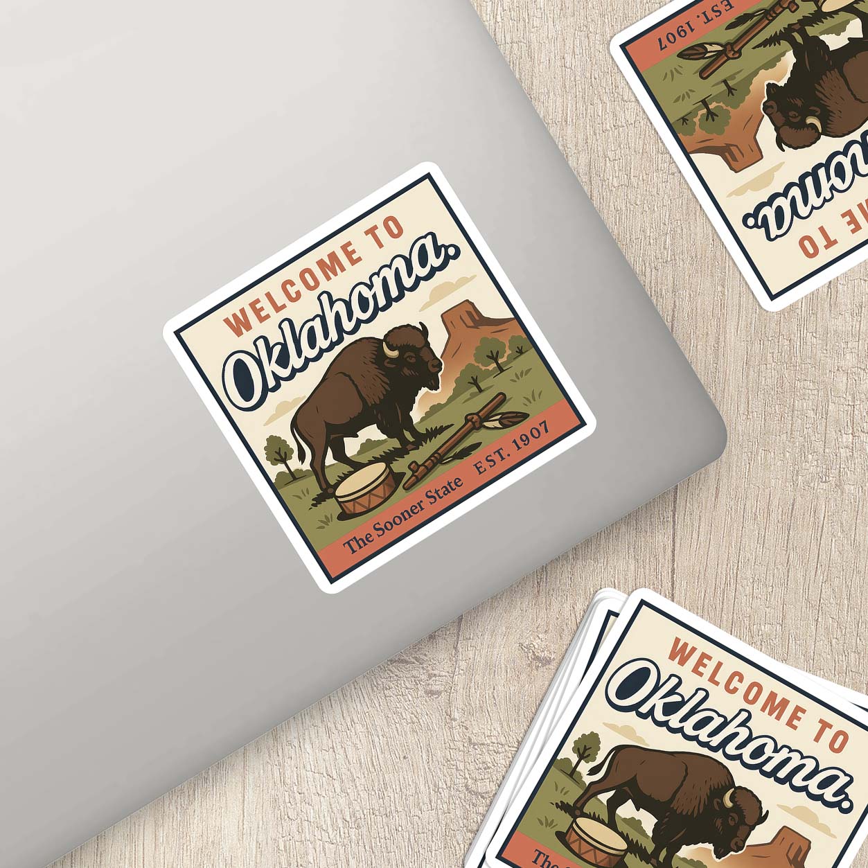 Welcome to Oklahoma Vinyl Sticker – Vintage State Travel Decal