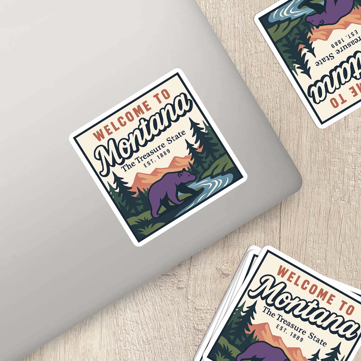 Welcome to Montana Vinyl Sticker – Vintage State Travel Decal