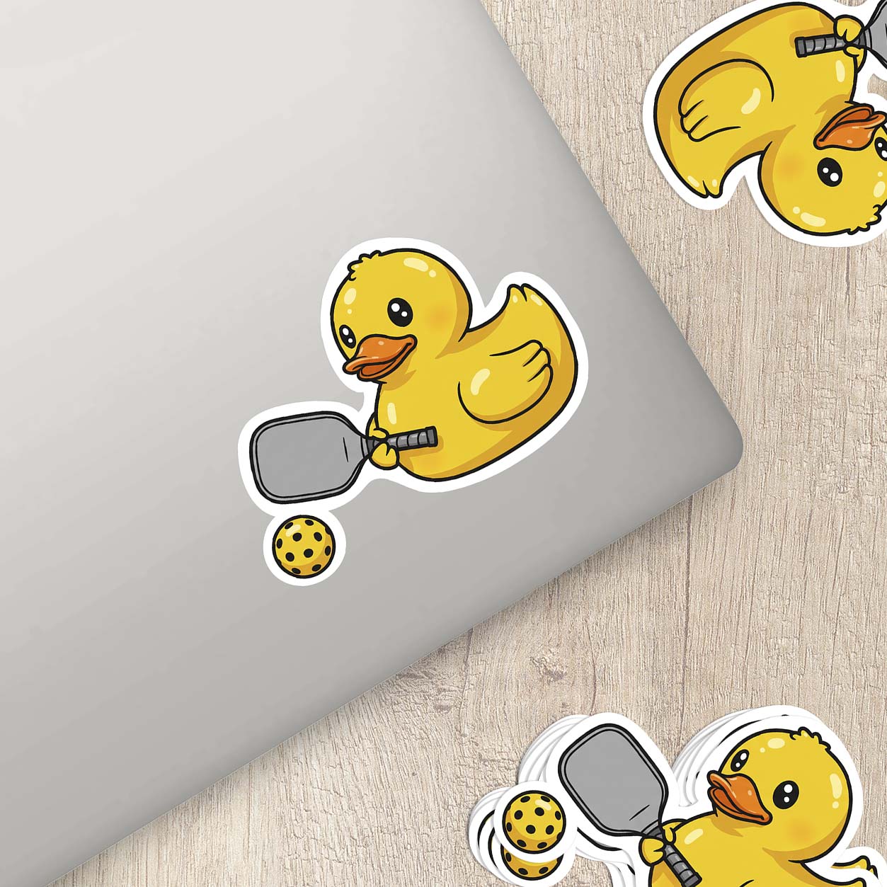 Pickle Ball Rubber Duck Vinyl Sticker