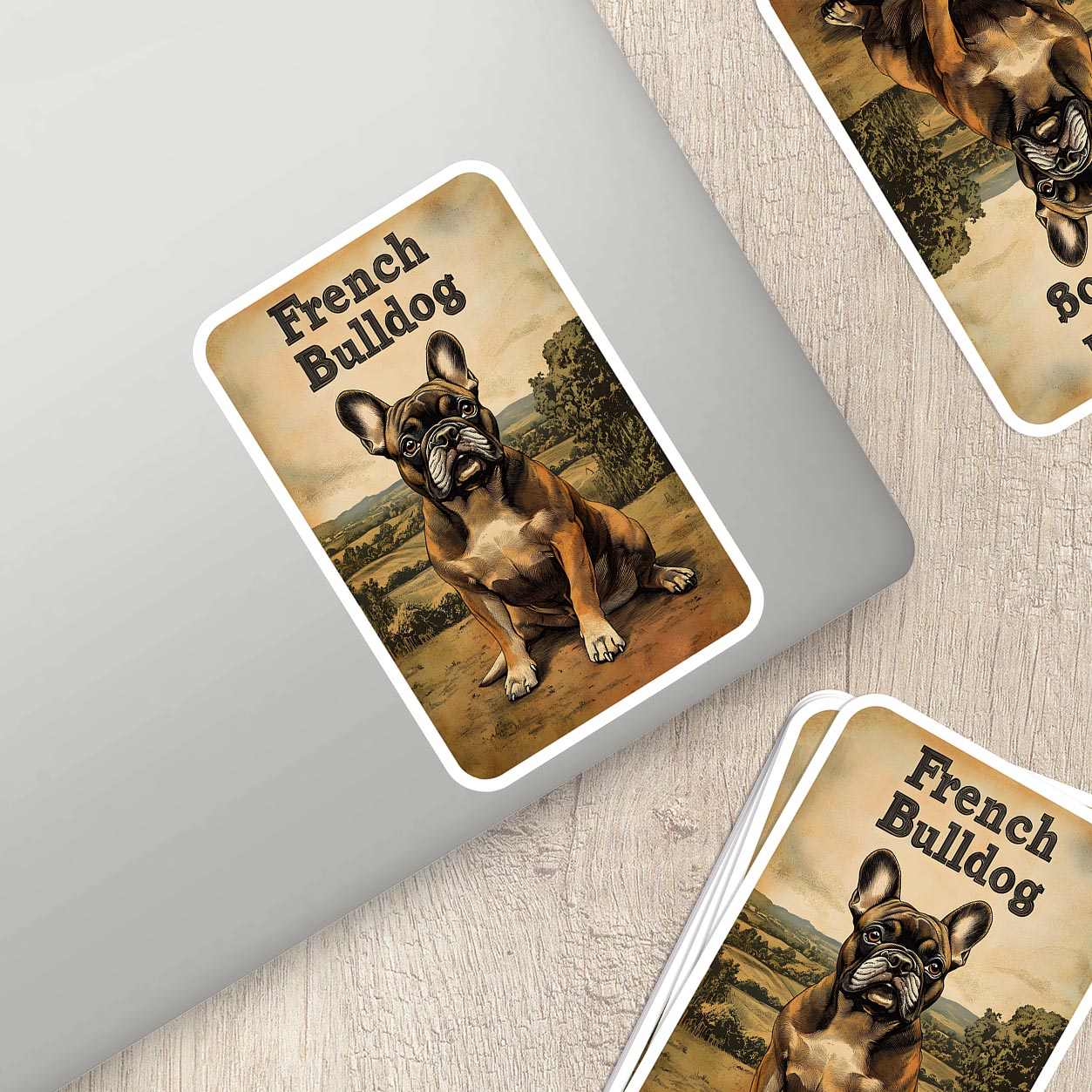 Vintage French Bulldog Sticker – Durable Vinyl Sticker