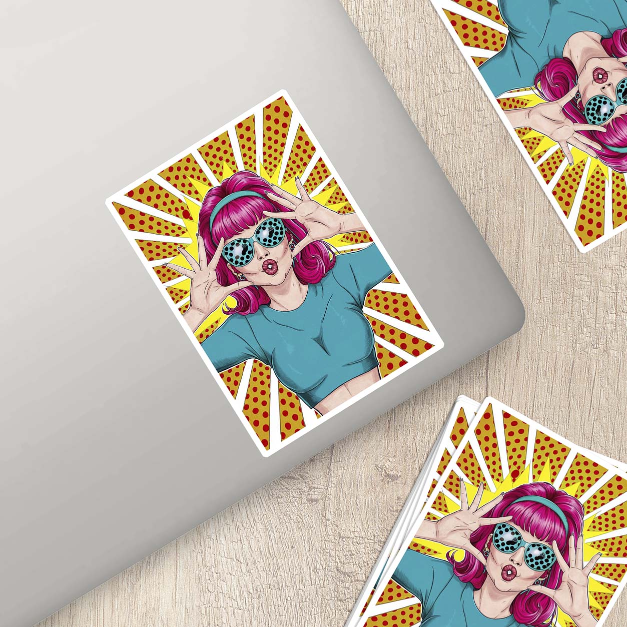 Retro Lady Sticker – Vintage-Inspired Weatherproof Vinyl for Laptops & More