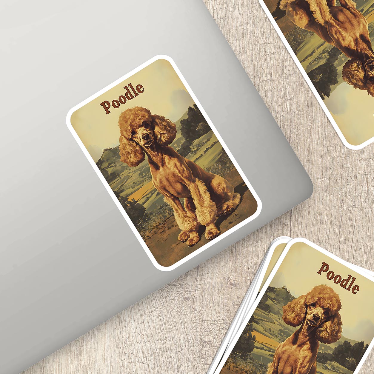 Vintage Poodle Sticker – Durable Vinyl Sticker