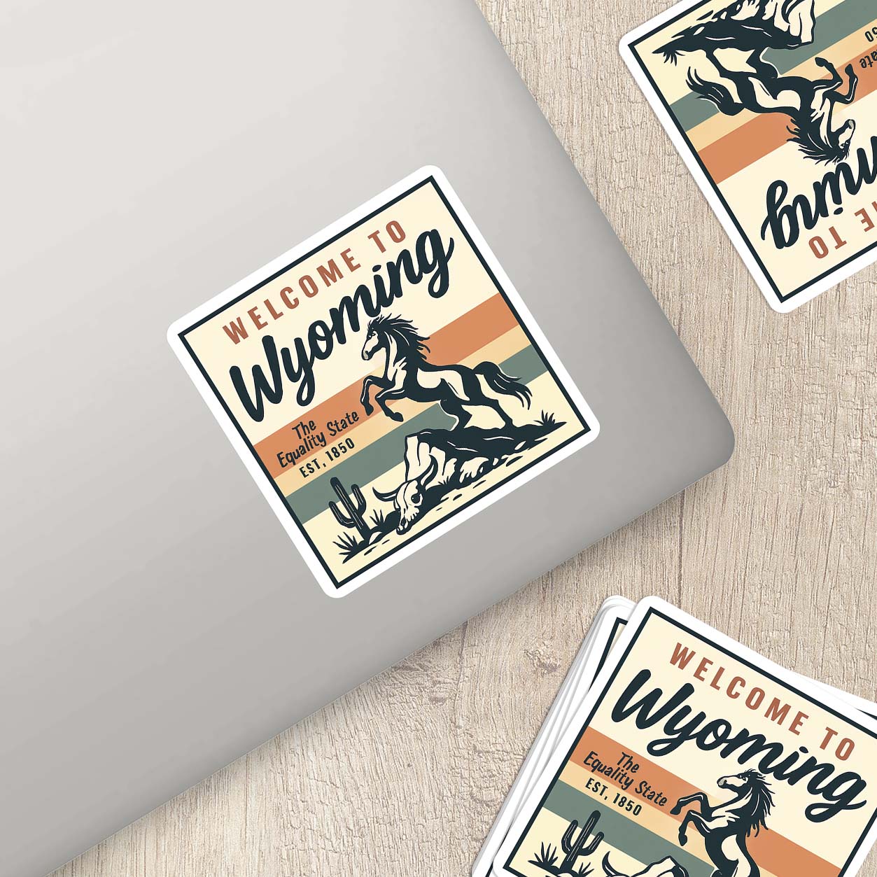 Welcome to Wyoming Vinyl Sticker – Vintage State Travel Decal