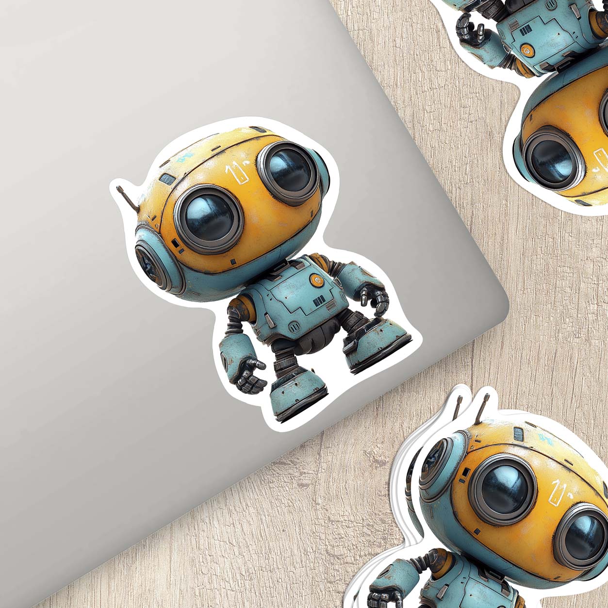 Cute Cartoon Robot Sticker – Durable Weatherproof Vinyl for All Surfaces