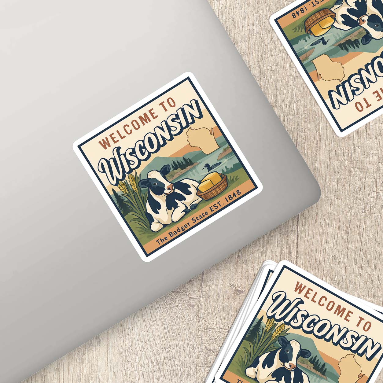 Welcome to Wisconsin Vinyl Sticker – Vintage State Travel Decal