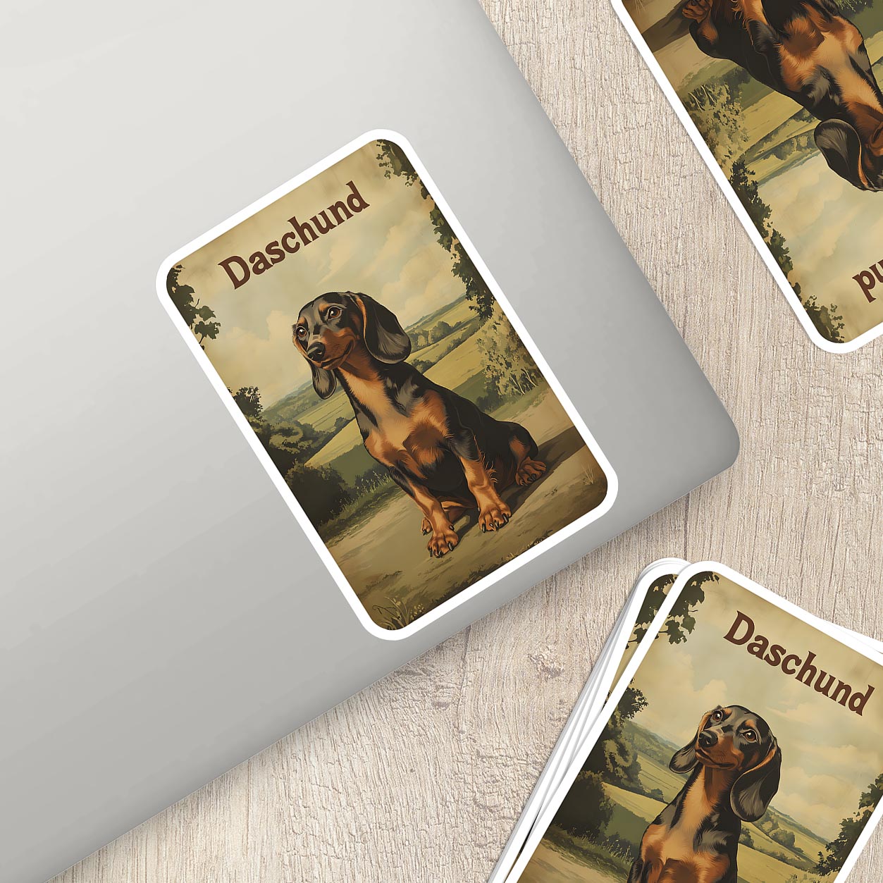 Vintage Daschund Sticker – Durable Vinyl Sticker