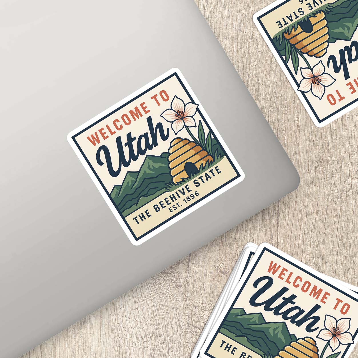 Welcome to Utah Vinyl Sticker – Vintage State Travel Decal
