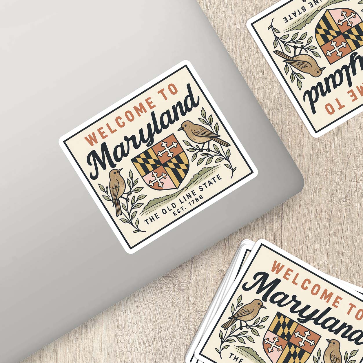 Welcome to Maryland Vinyl Sticker – Vintage State Travel Decal