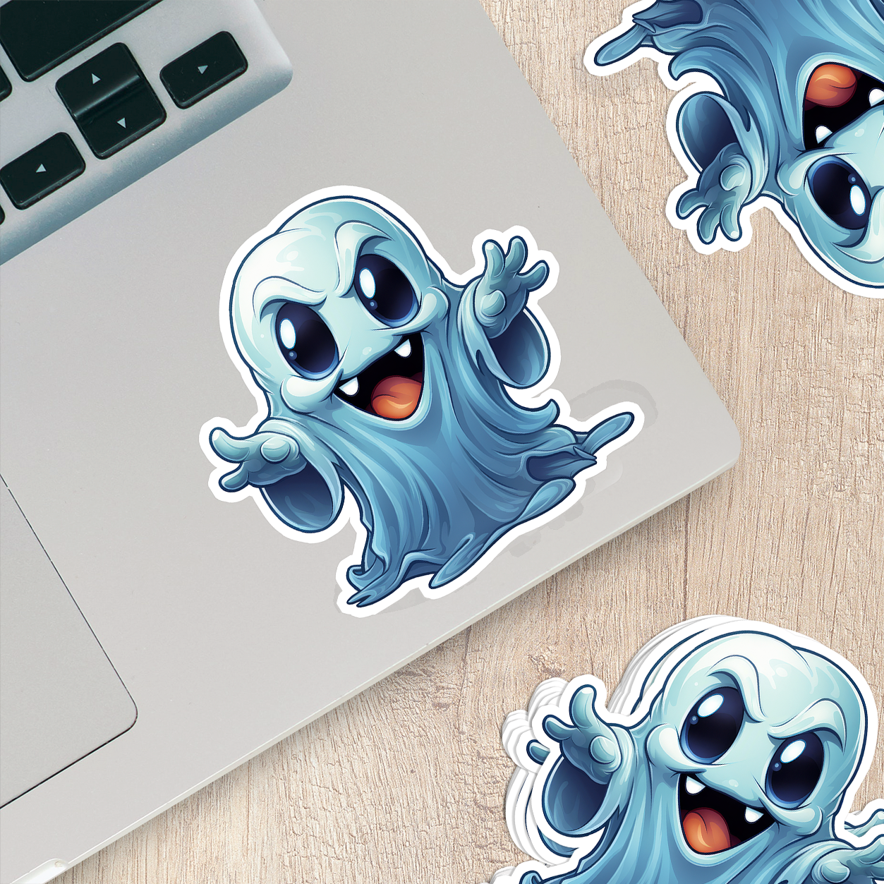 Cute Ghost Vinyl Sticker - Adorable Haunting for Your Gear
