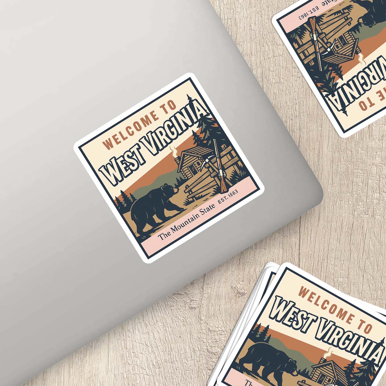 Welcome to West Virginia Vinyl Sticker – Vintage State Travel Decal