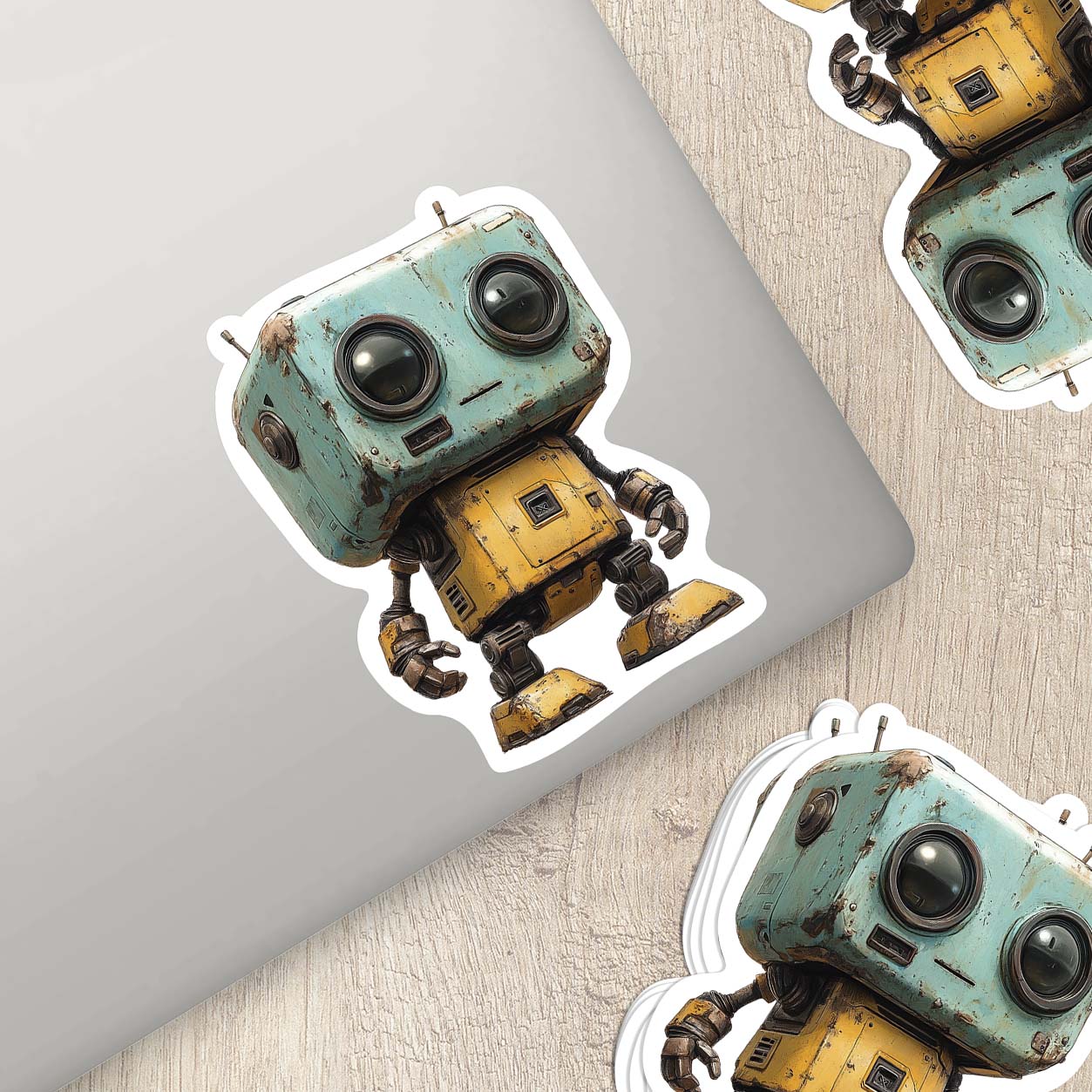 Cute Cartoon Robot Sticker – Durable Weatherproof Vinyl for All Surfaces