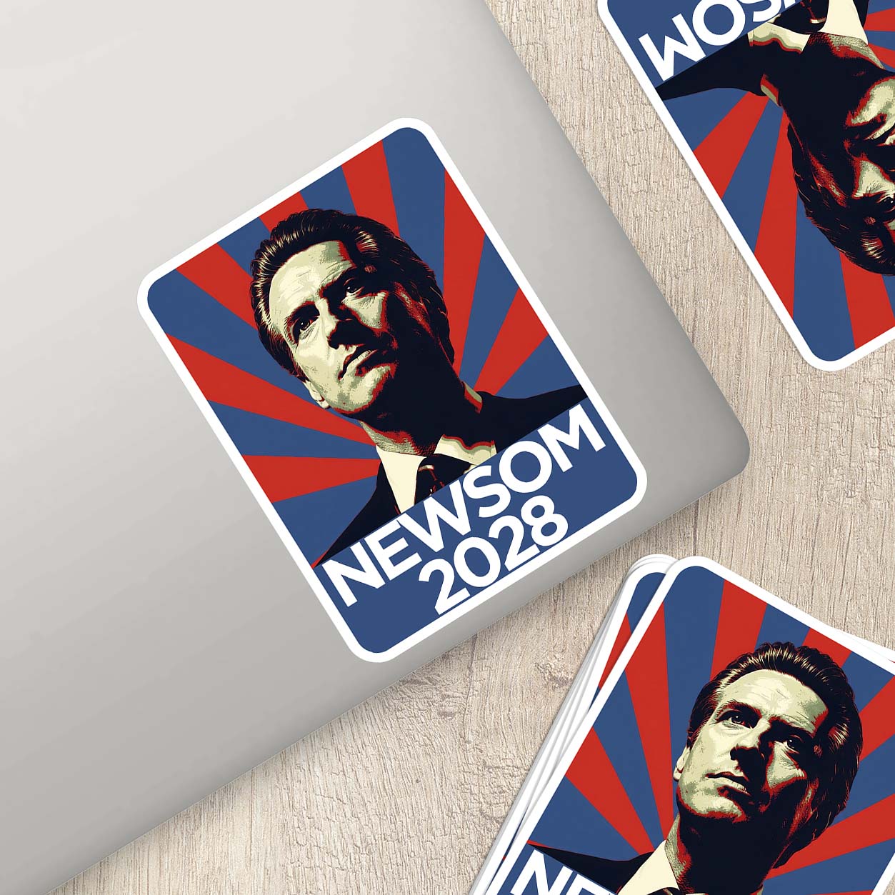 Newsom 2028 Vinyl Sticker – Bold Retro Political Campaign Decal