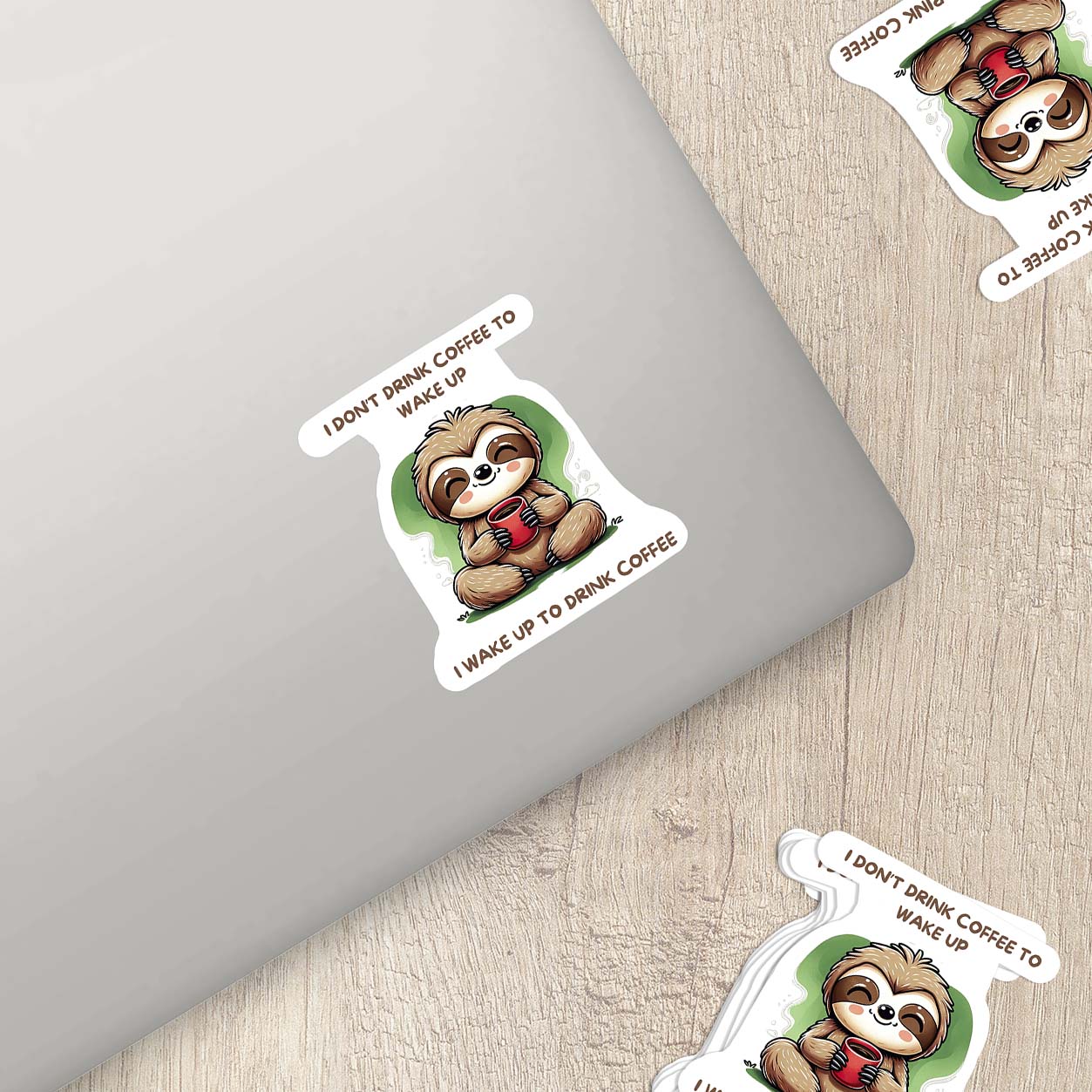Sloths with Quotes Sticker – Cute Weatherproof Vinyl for Laptops, Cups & More