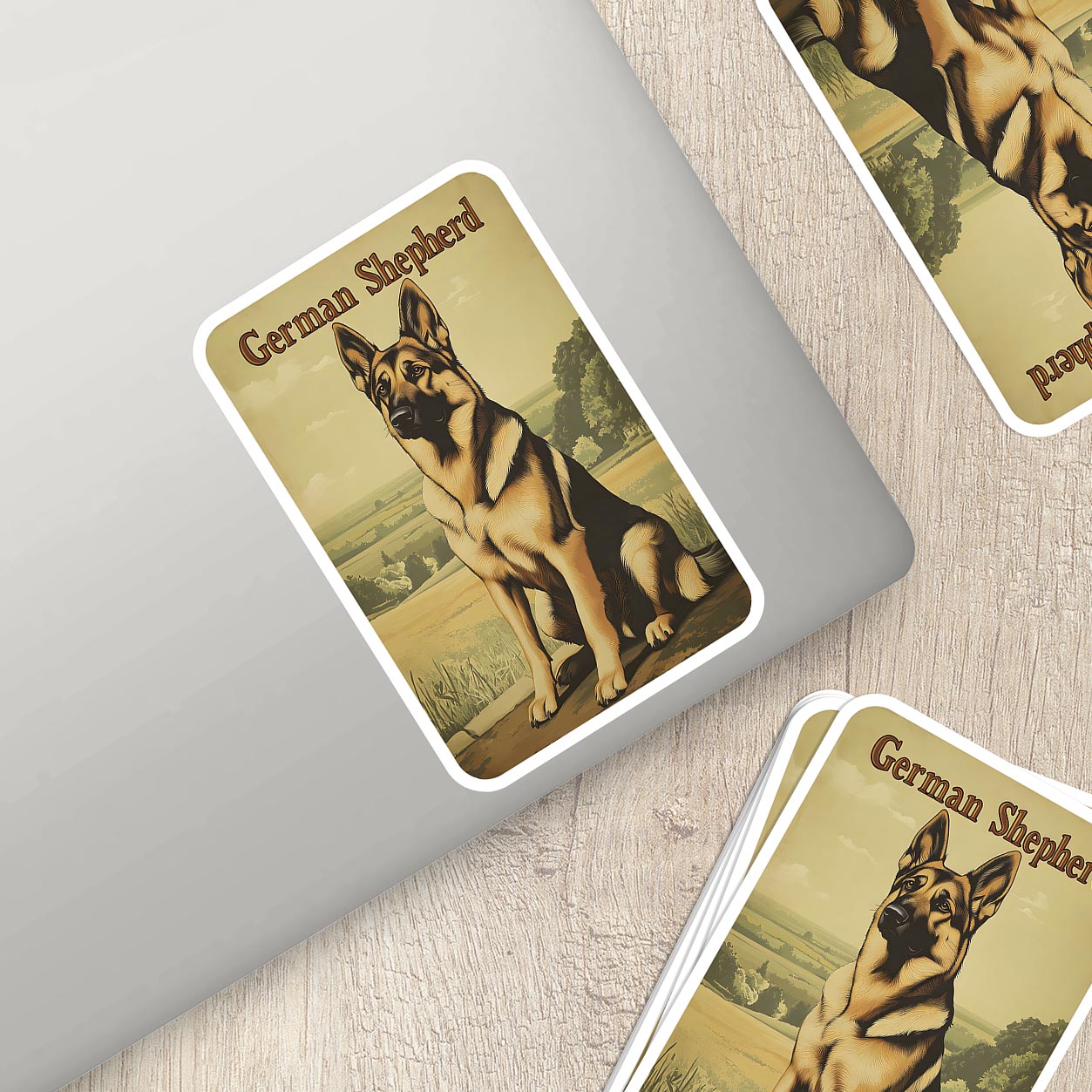 Vintage German Shepherd Sticker – Durable Vinyl Sticker
