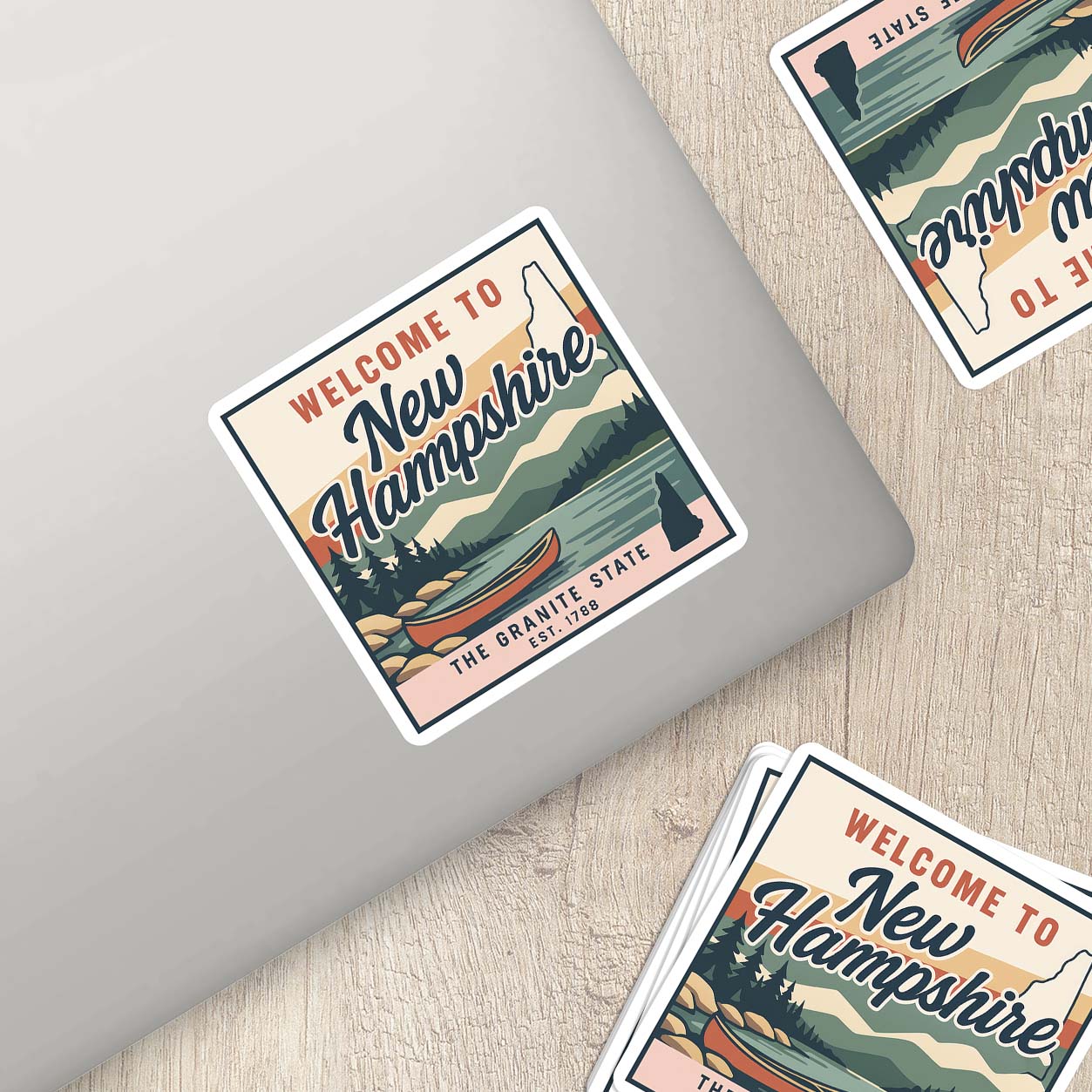 Welcome to New Hampshire Vinyl Sticker – Vintage State Travel Decal