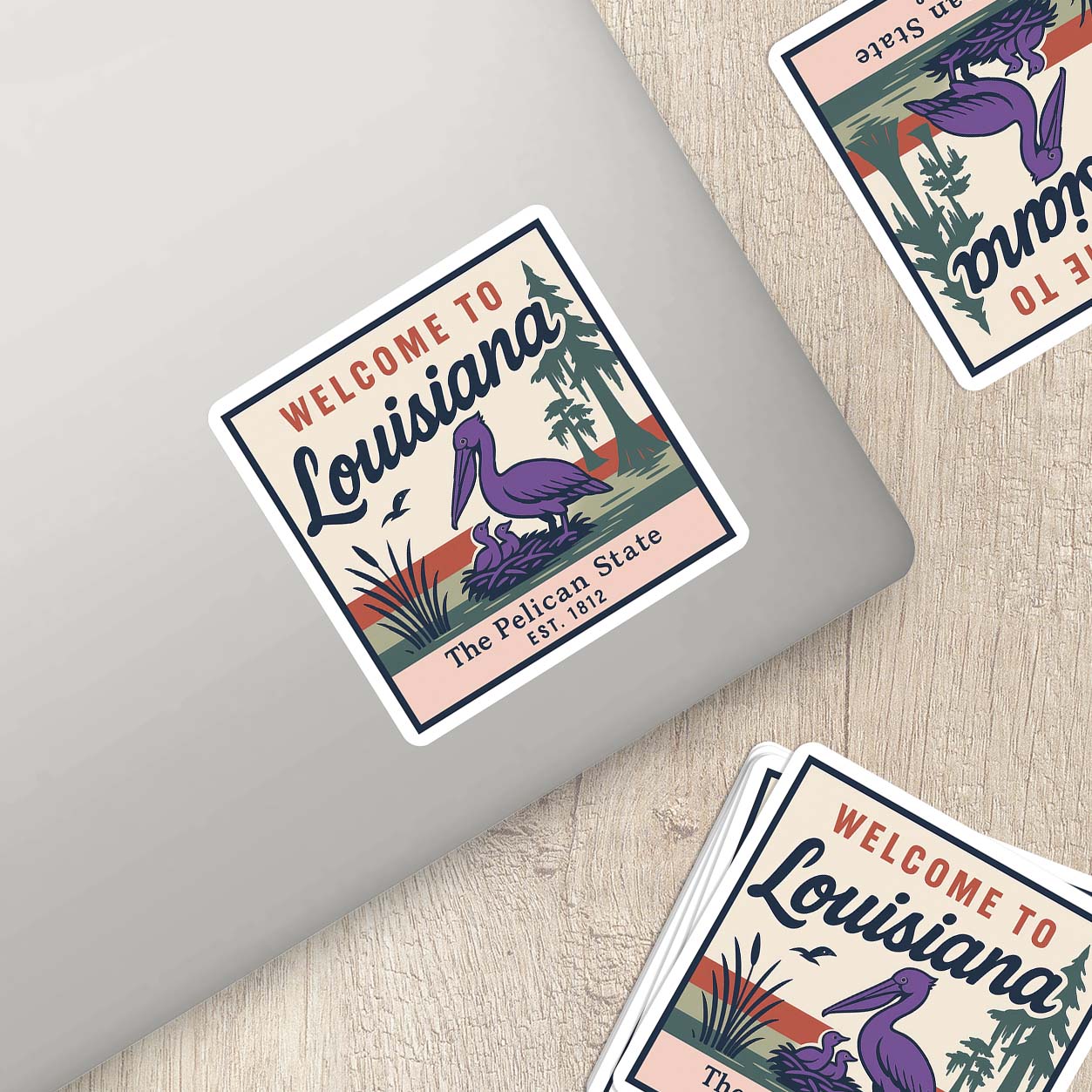 Welcome to Louisiana Vinyl Sticker – Vintage State Travel Decal