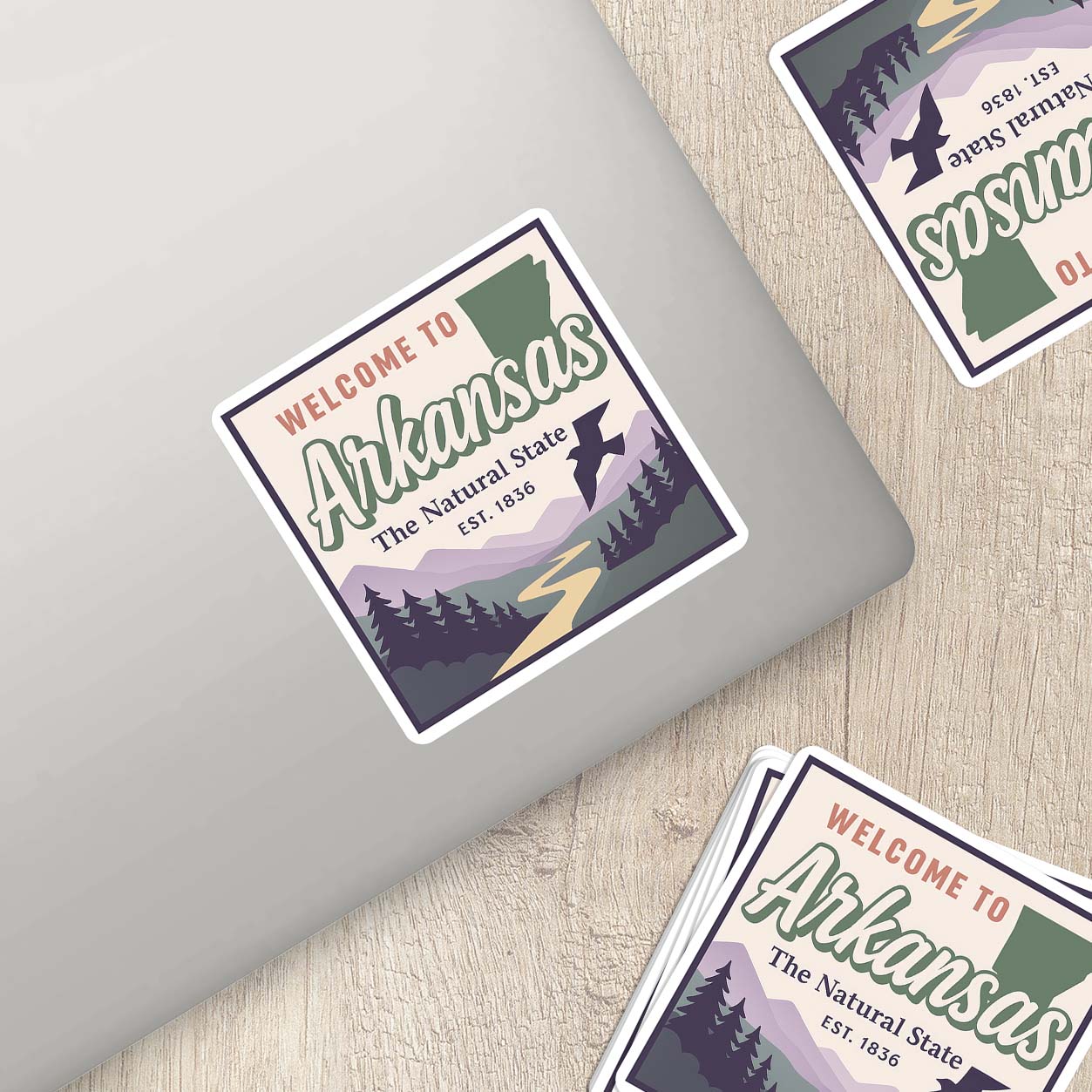 Welcome to Arkansas Vinyl Sticker – Vintage State Travel Decal
