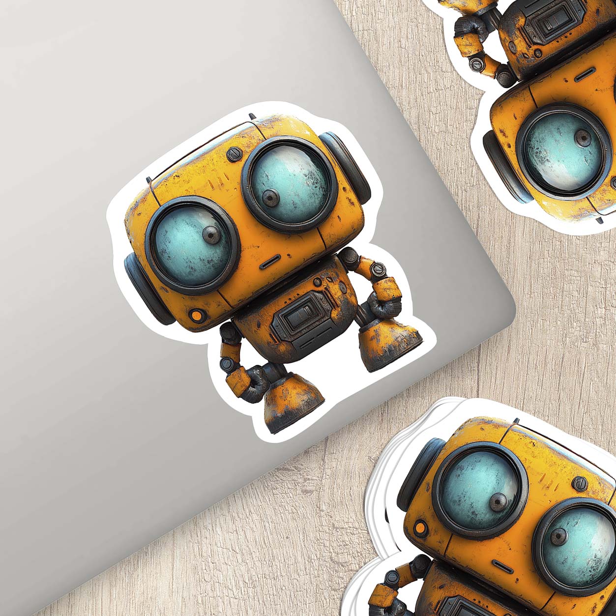 Cute Cartoon Robot Sticker – Durable Weatherproof Vinyl for All Surfaces
