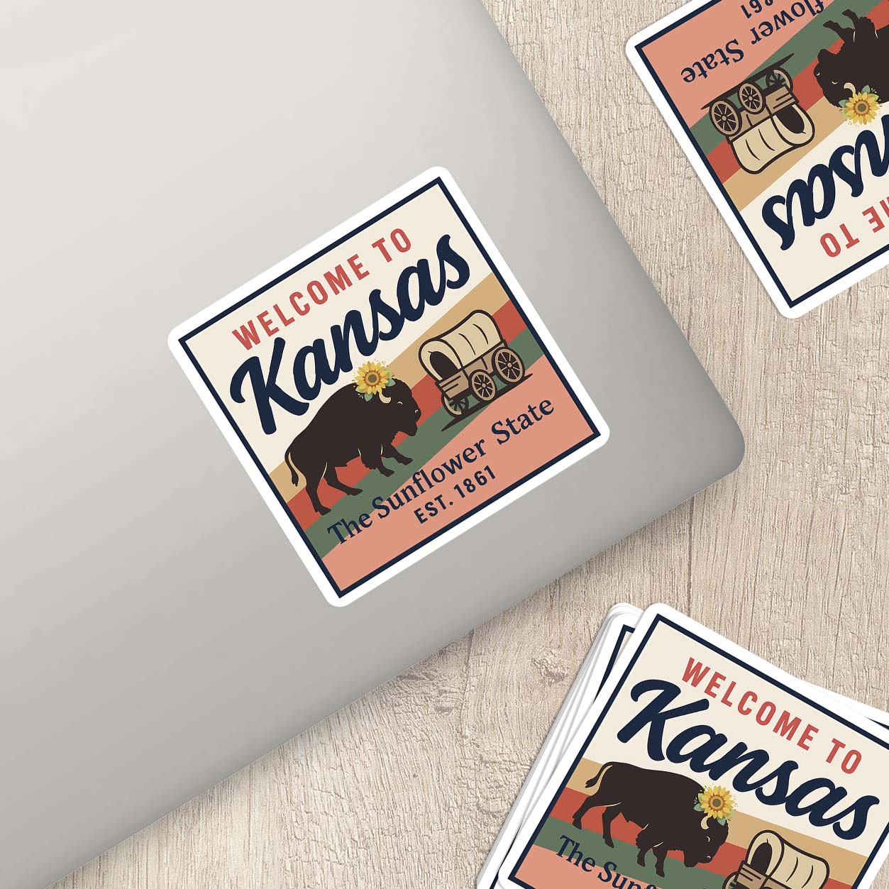 Welcome to Kansas Vinyl Sticker – Vintage State Travel Decal